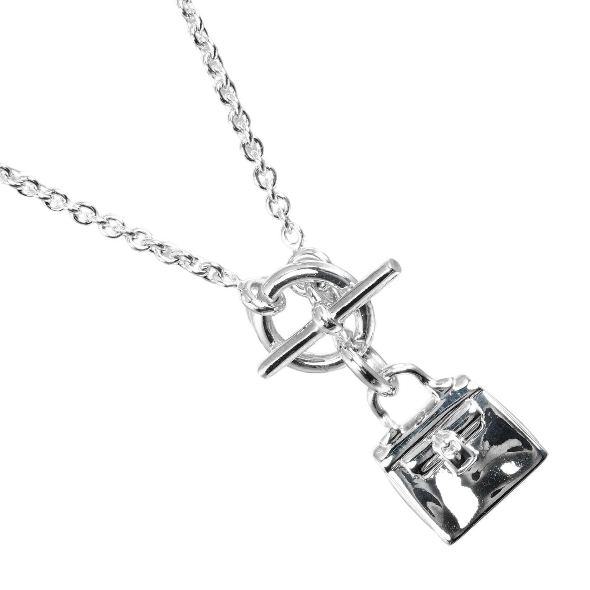 image of HERMES Amulet Kelly Necklace Silver 925 Approx. 12.3g T121724514