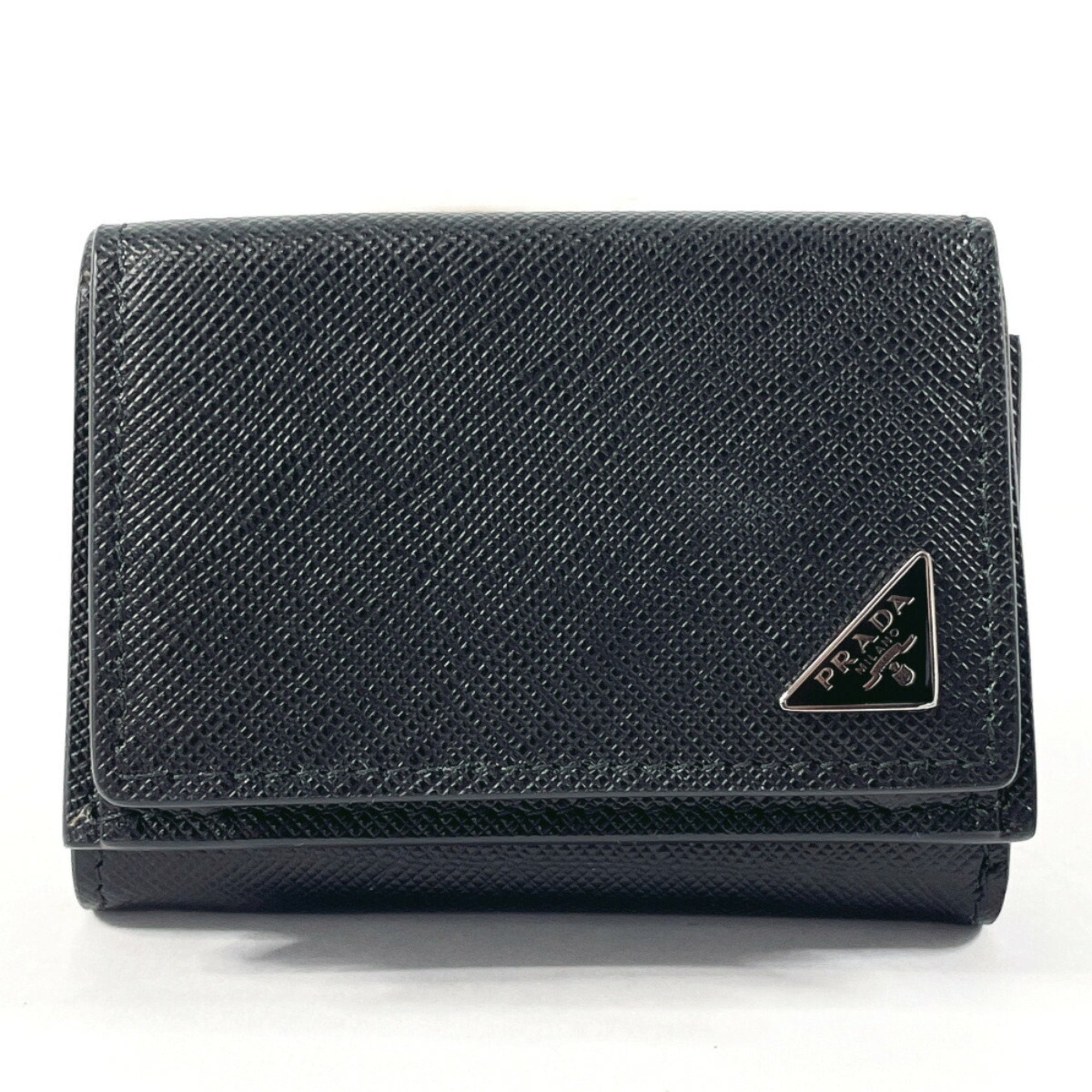 2MH021 Tri-fold Wallet Saffiano Leather Black Unisex N4023888