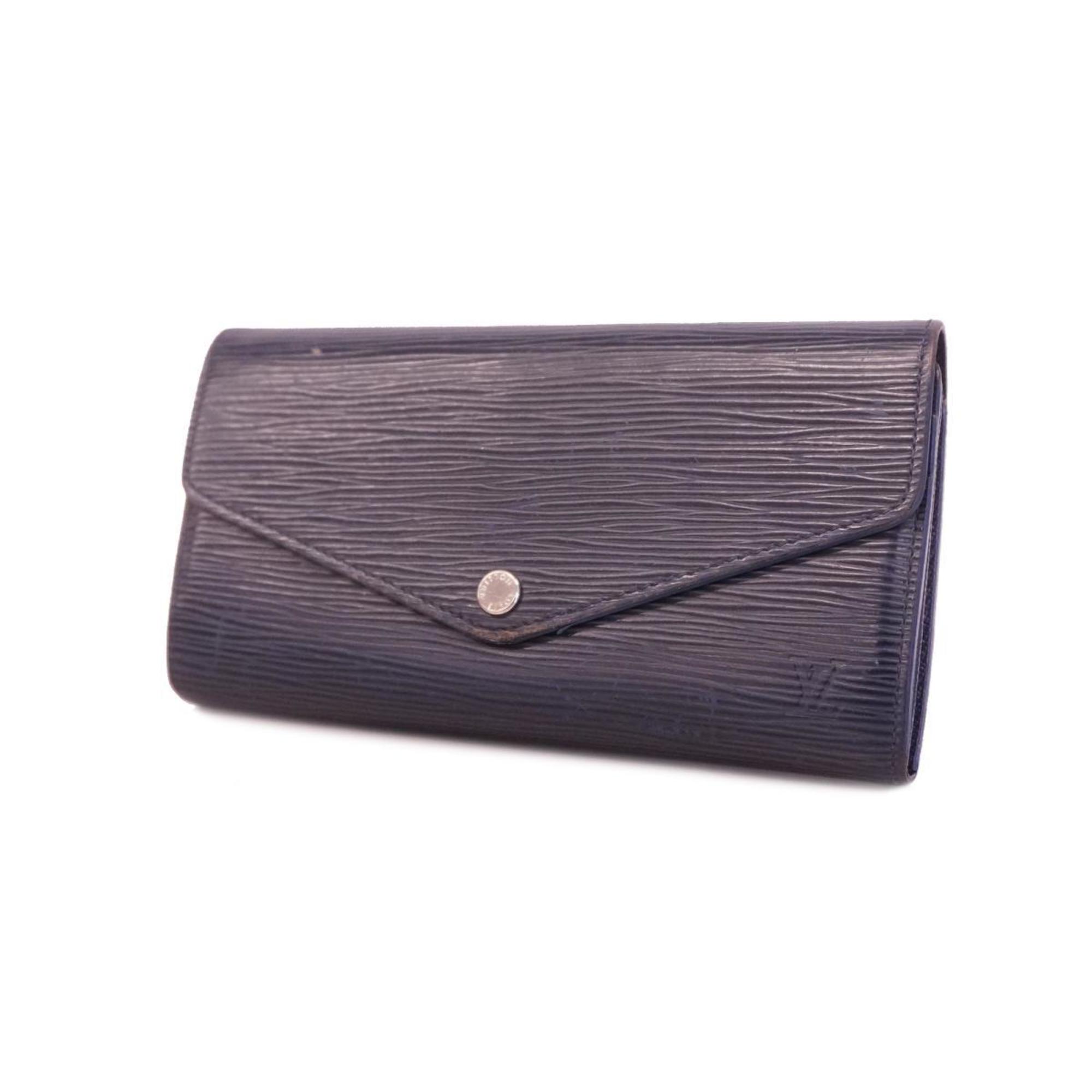 Long Wallet Epi Portefeuille Sarah M60585 Indigo Blue Ladies