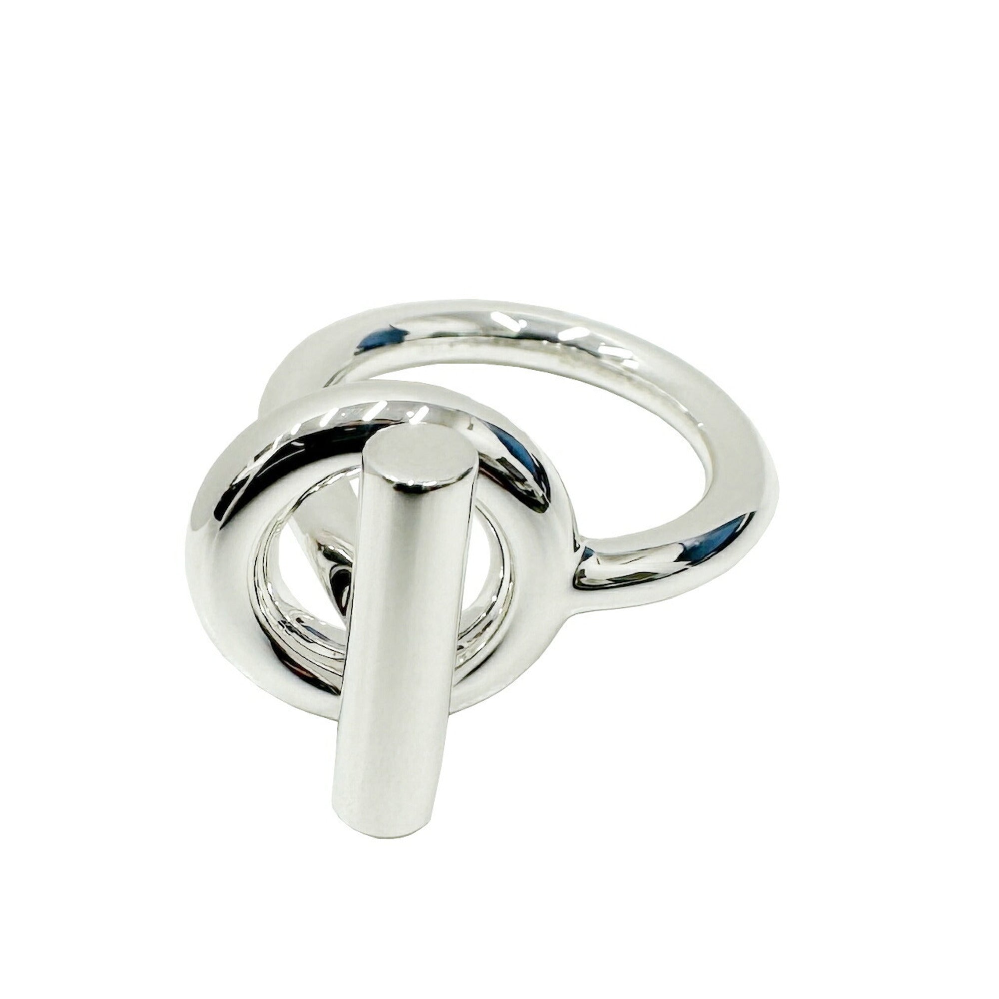 image of HERMES Echape Ring 52 #52 No. 11.5 Silver SILVER AG925 Men's Women's