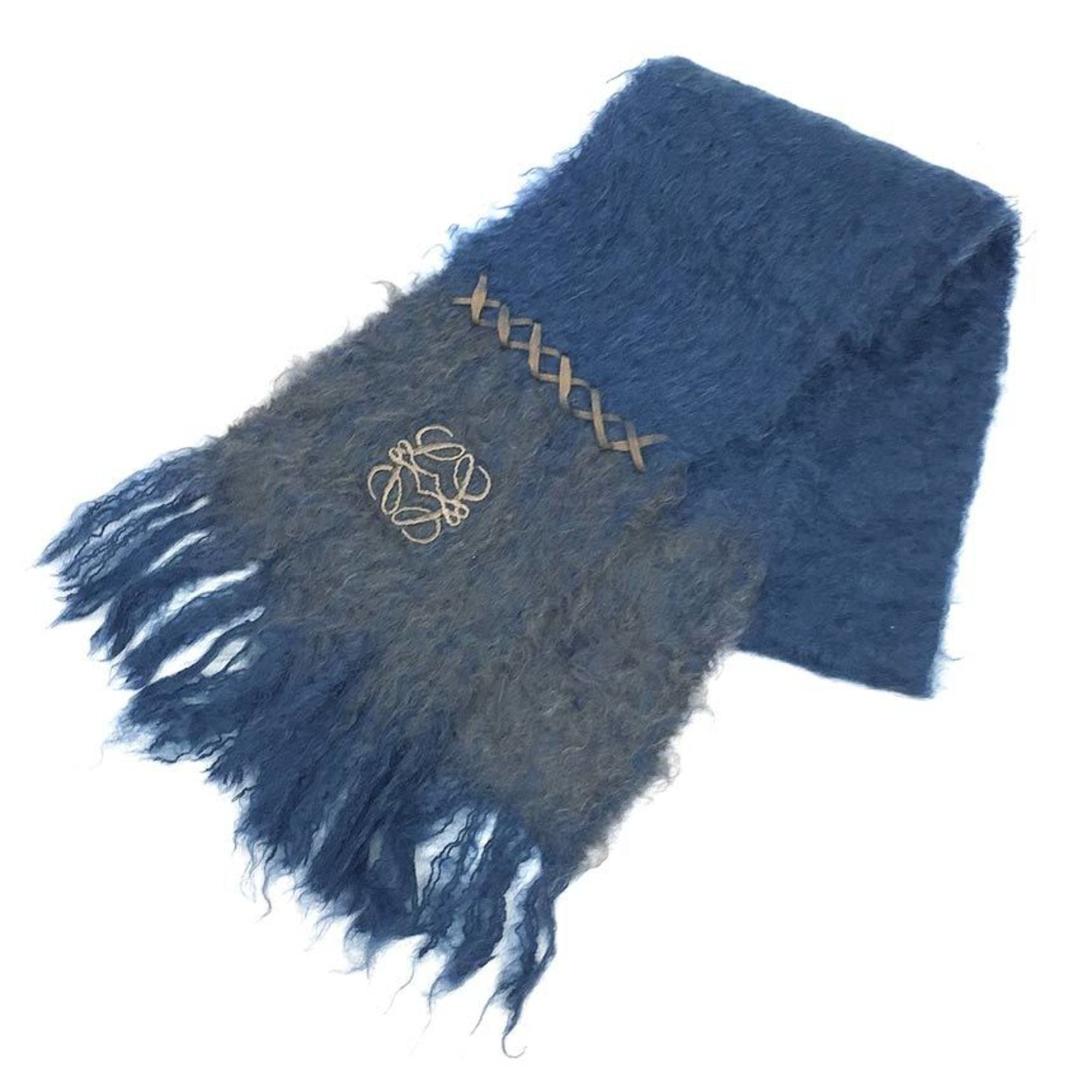 Scarf Mohair Wool Blue