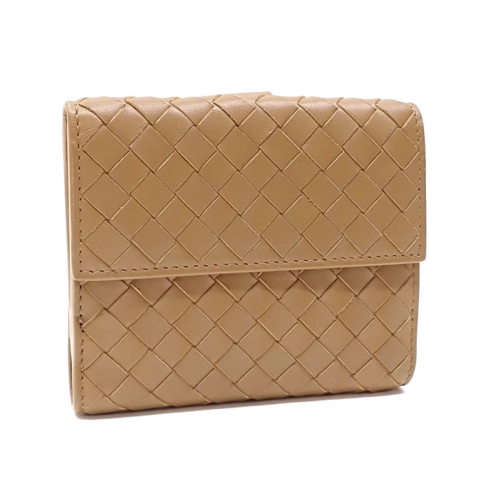 Bi-fold Wallet Intrecciato Women's Brown Leather A2231546