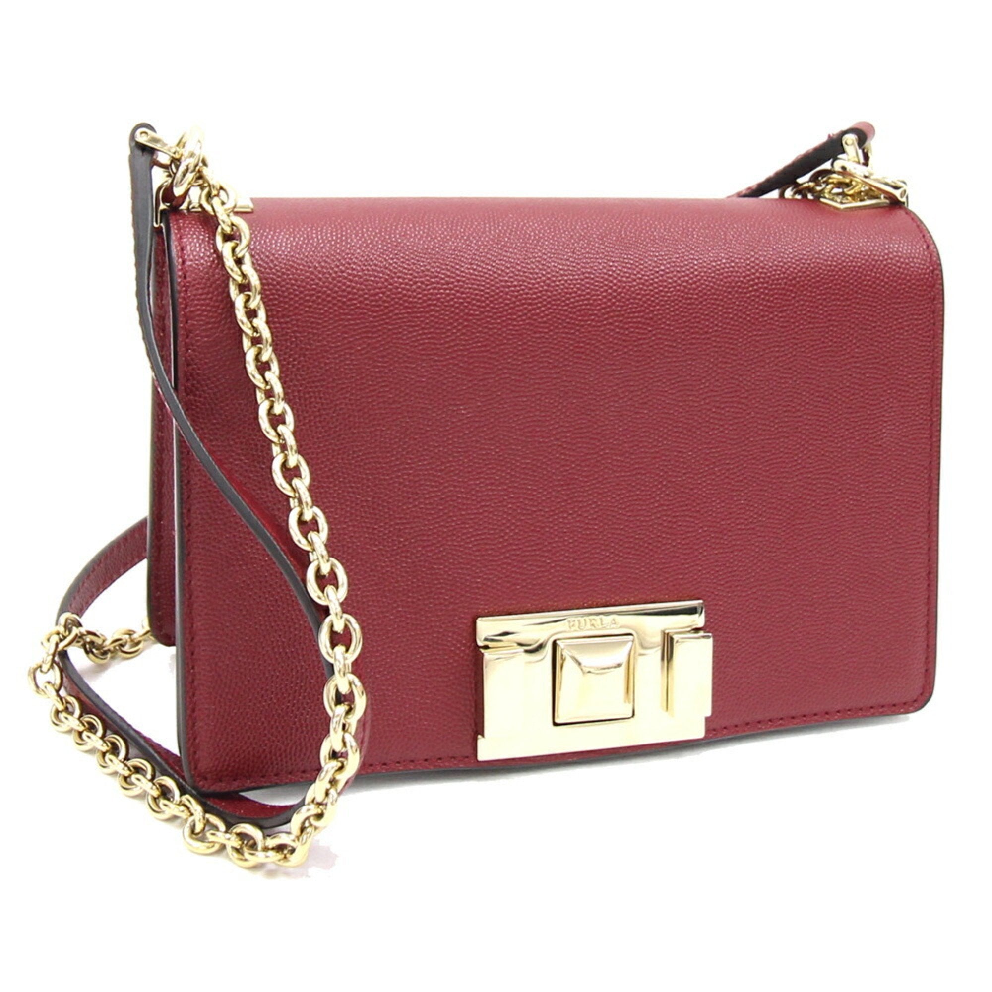 Shoulder Bag BVA6NMB Bordeaux Leather Chain Women's