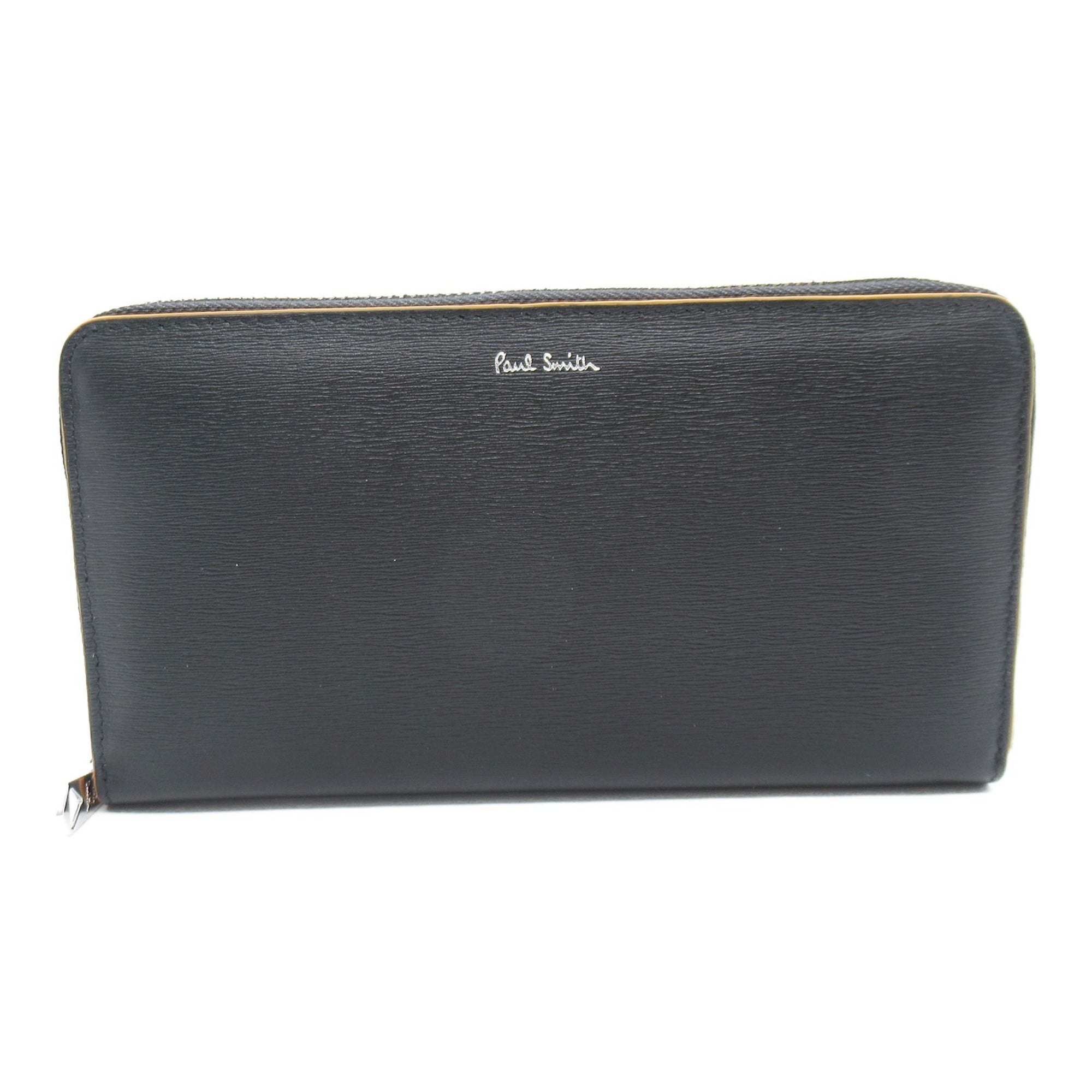 Round Long Wallet Black Leather 4778X78A