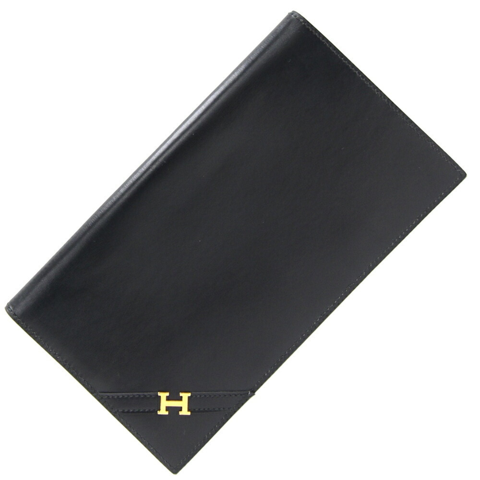 Bi-fold Wallet Black Box Calf Long H Men's Old Classic