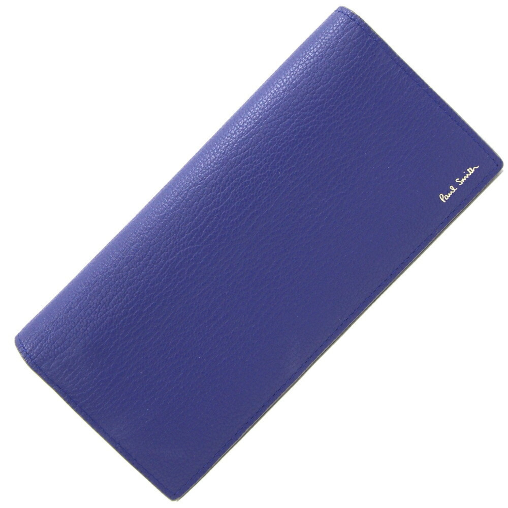 Bi-fold Long Wallet PSC814-30 Blue Gray Leather Men's