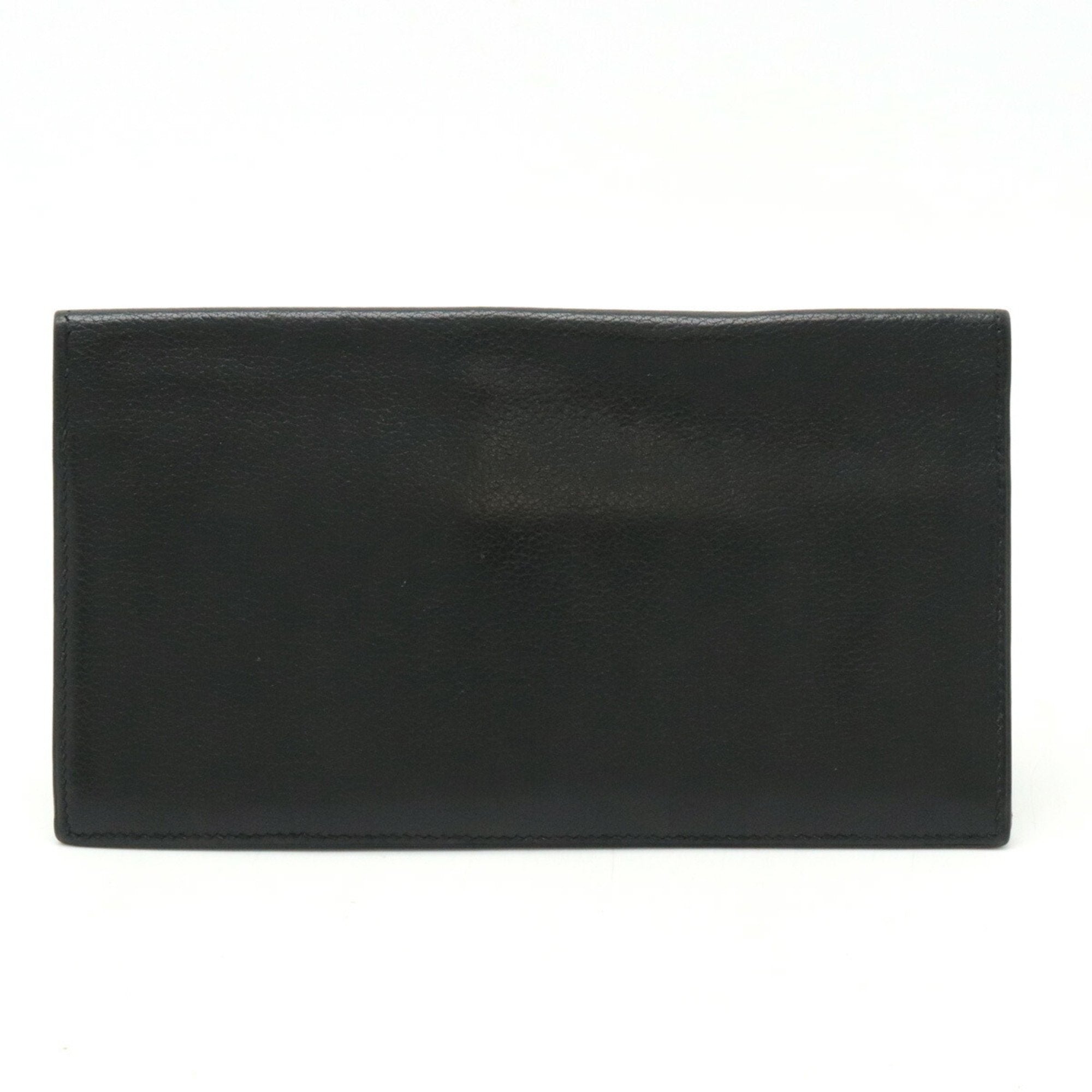 MC2 Fleming Long Wallet Evergrain Leather Black Q Stamp