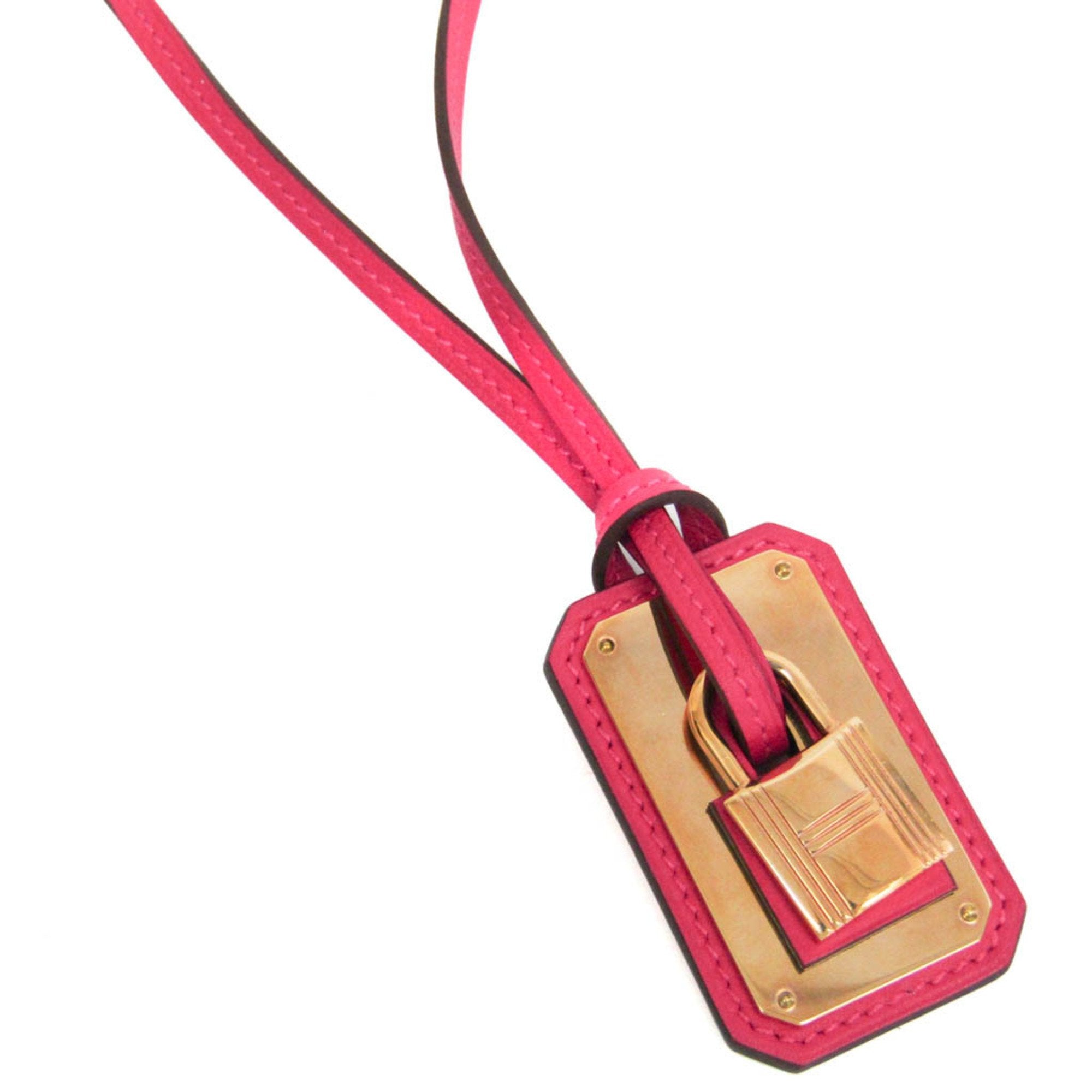 image of HERMES O'Kelly GM Metal,Swift Leather Women's Pendant Necklace [Pink,Pink Gold]