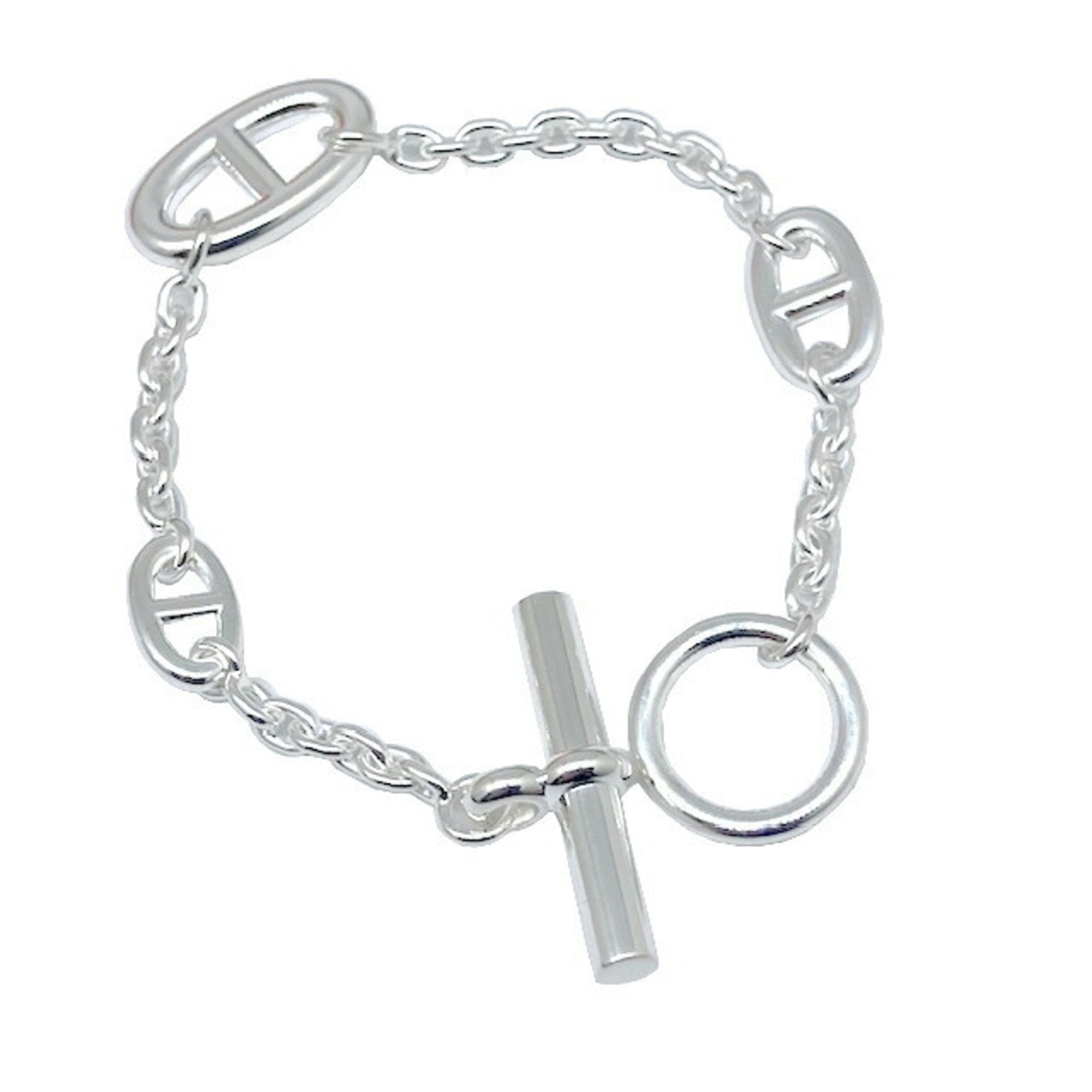 image of HERMES Farandole Bracelet SV925 Ag925 Chaine Dunkle Silver Fashion Accessory Men Women Unisex