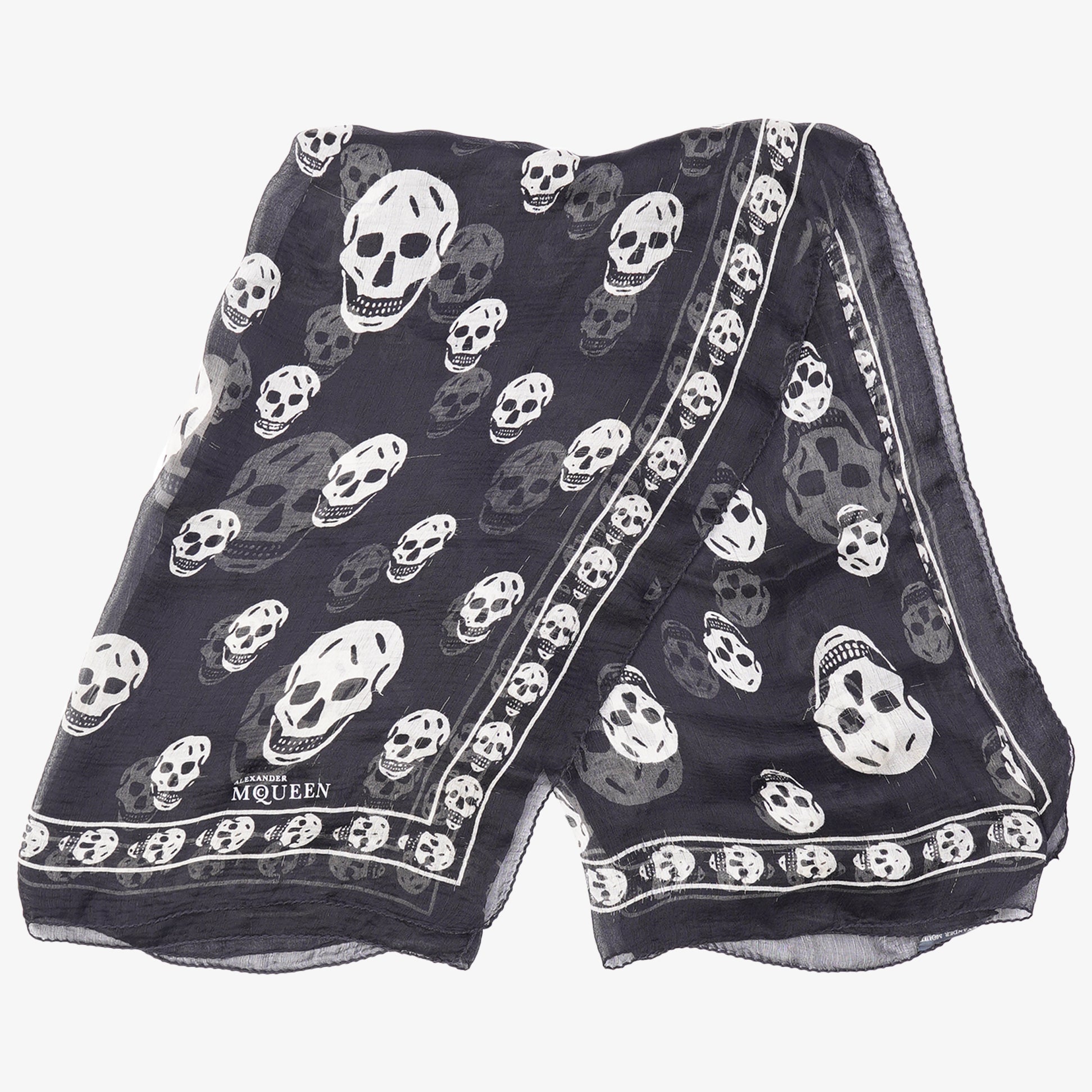 Womens Skull Scarf Black /