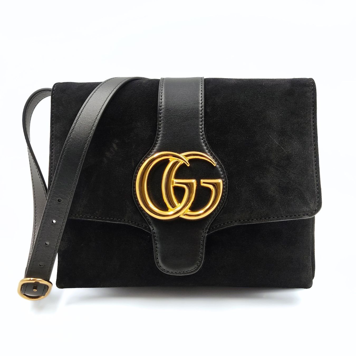 Image of GUCCI Gucci Gucci Arli shoulder bag in black suede