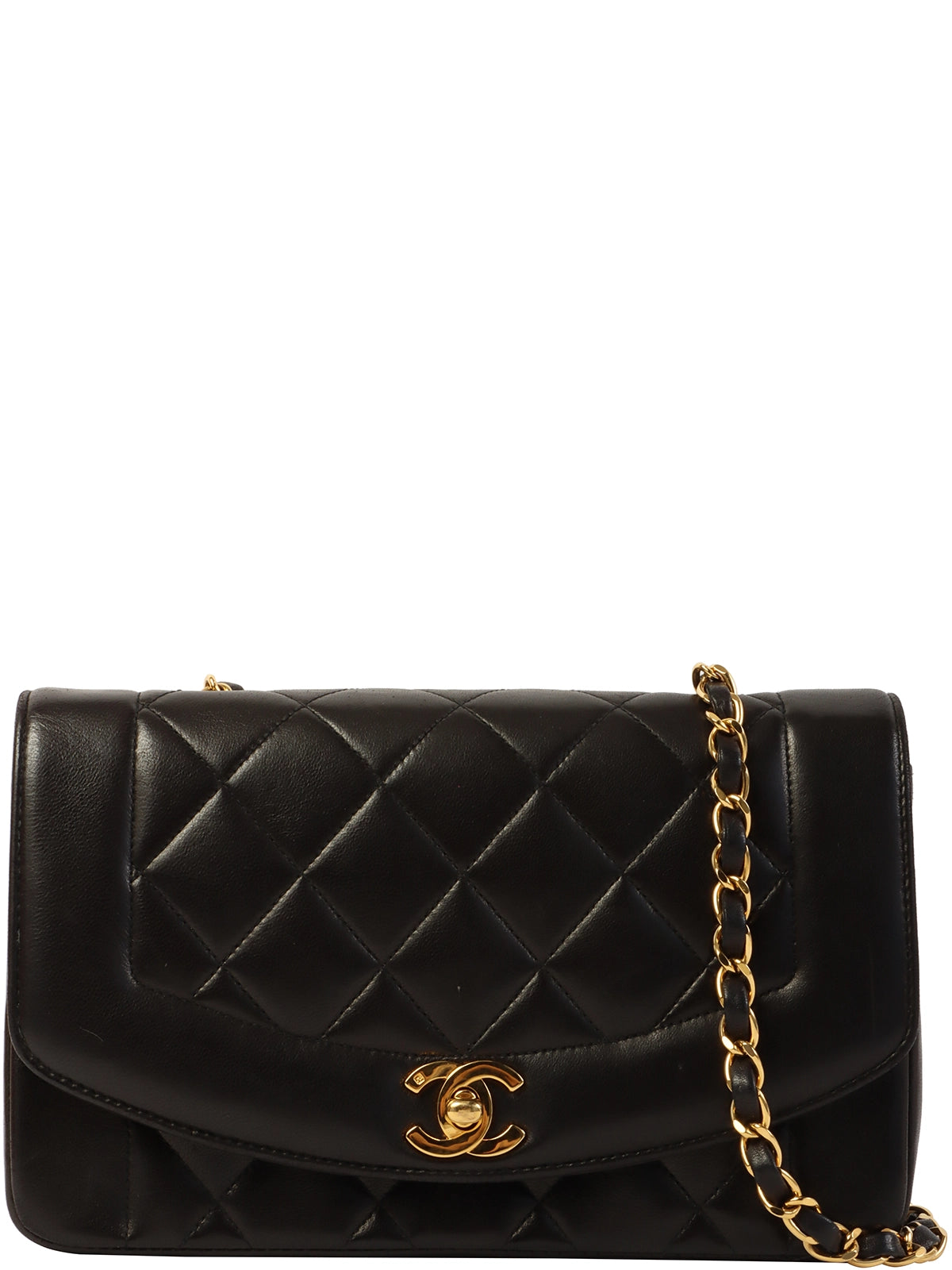 image of CHANEL Around 1992 Made Diana Flap Chain Bag 22Cm Black