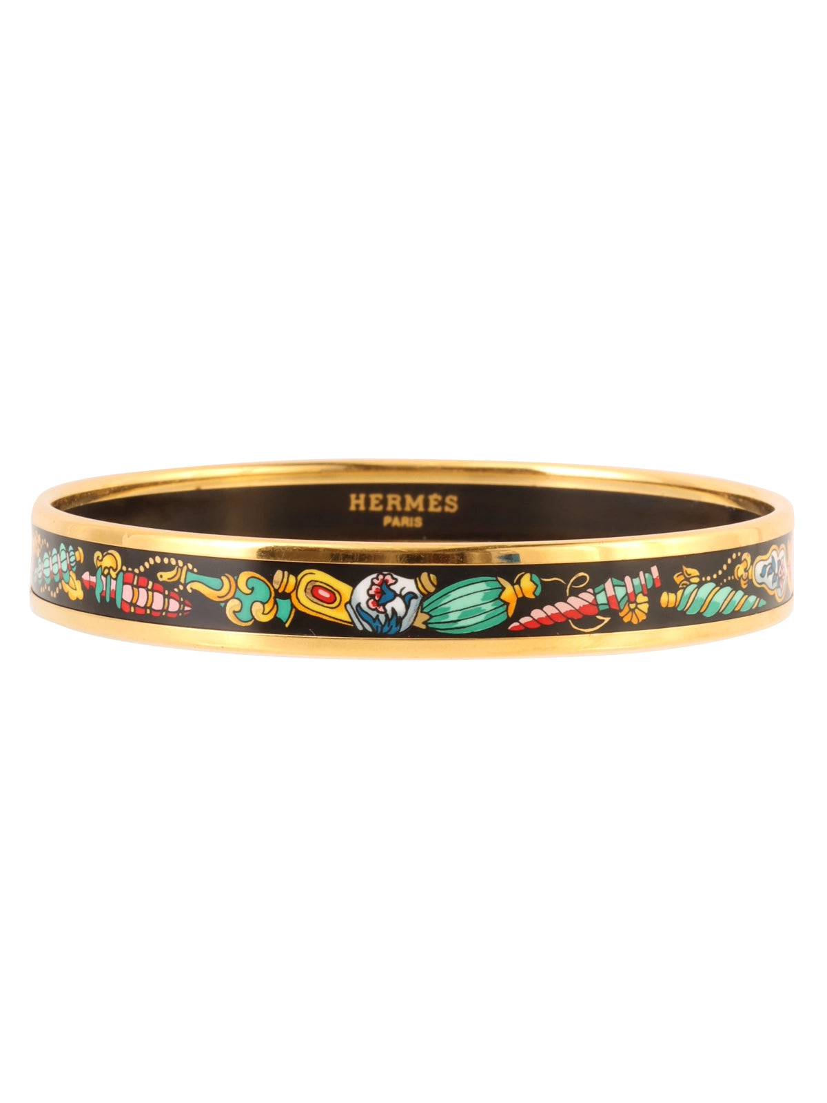 image of HERMES Enamel Pm Bangle Black