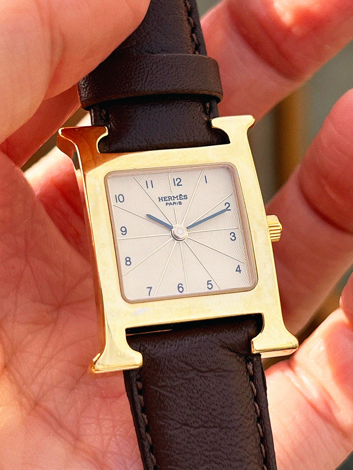 image of HERMES H Watch Brown/Gold