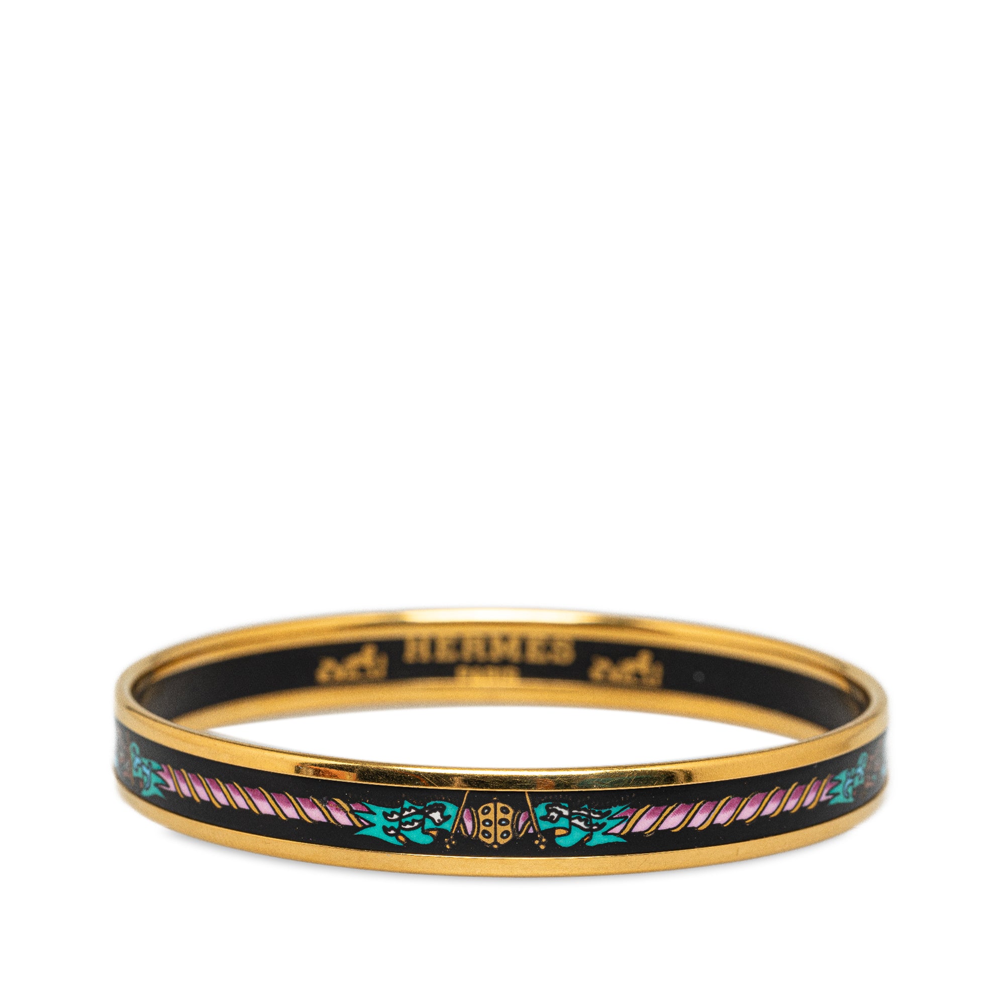 image of Hermes Enamel Narrow Bangle Costume Bracelet