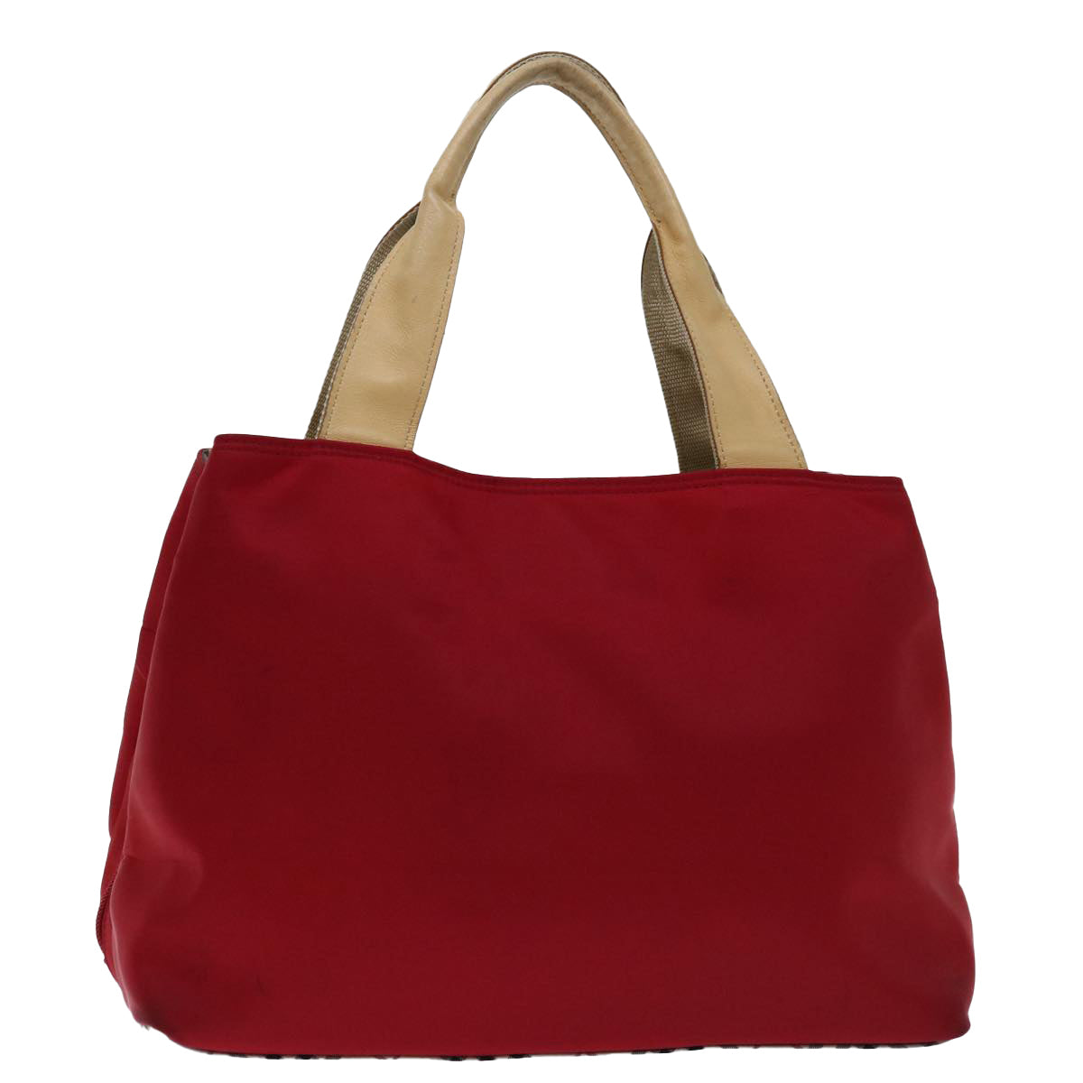 image of BURBERRY Nova Check Hand Bag Nylon Red Auth ac2835