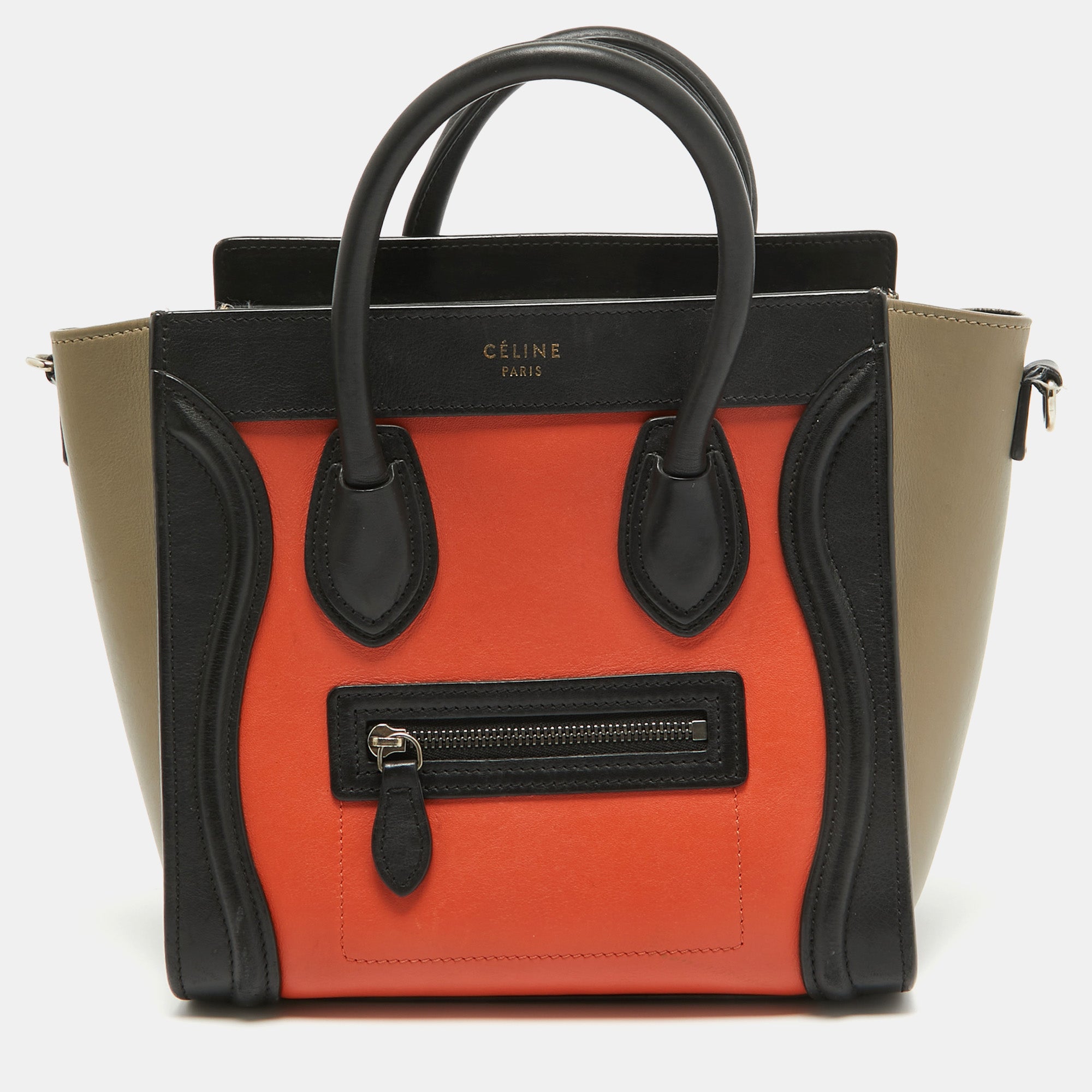 Tri Color Leather Nano Luggage Tote