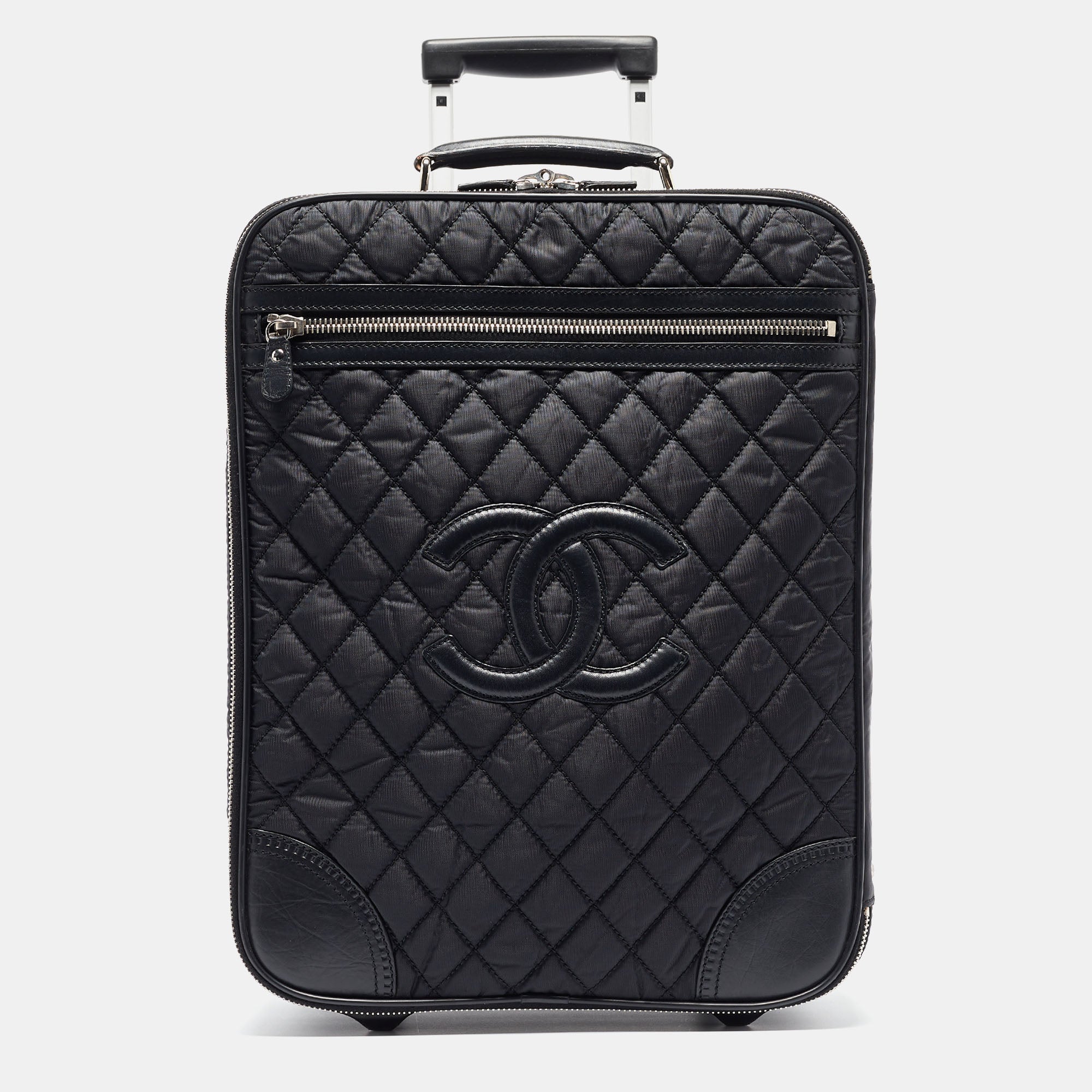 Black Quilted Nylon 2 Wheeled CC Luggage