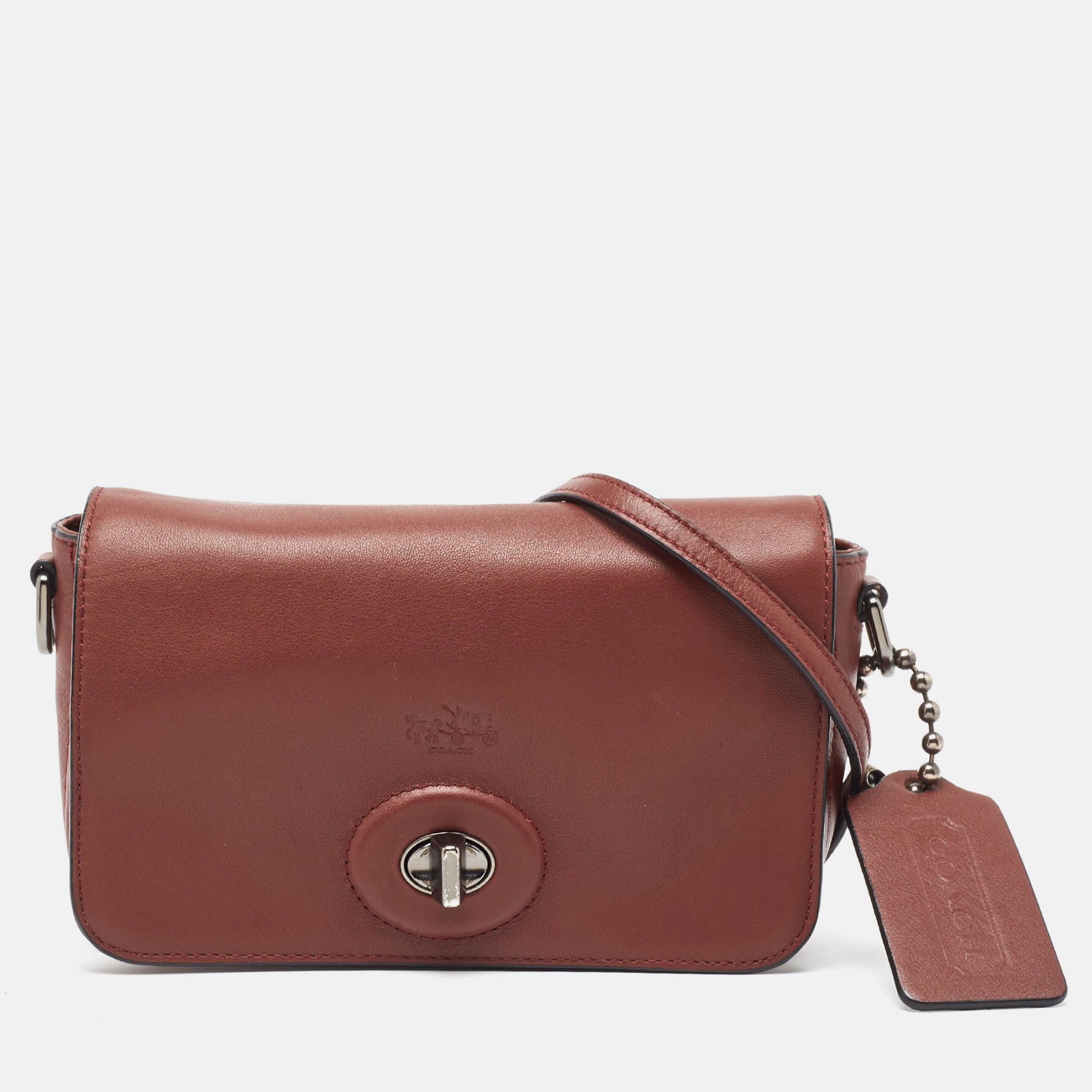 Brown Leather Bleecker Penny Crossbody Bag