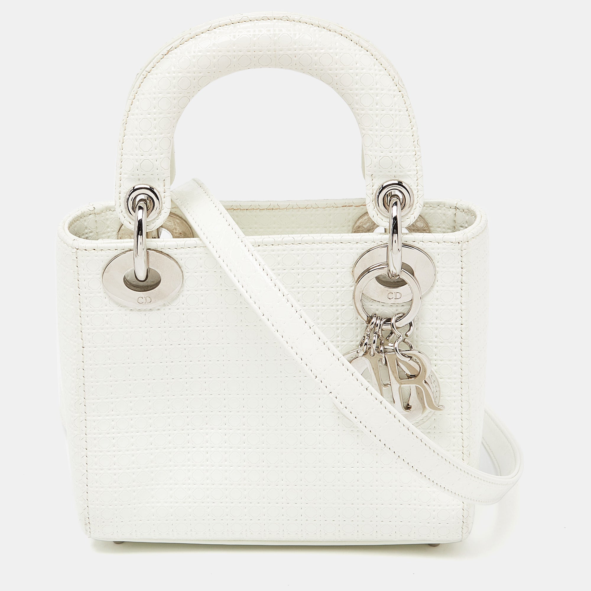 Microcannage Patent Leather Mini Chain Lady Tote