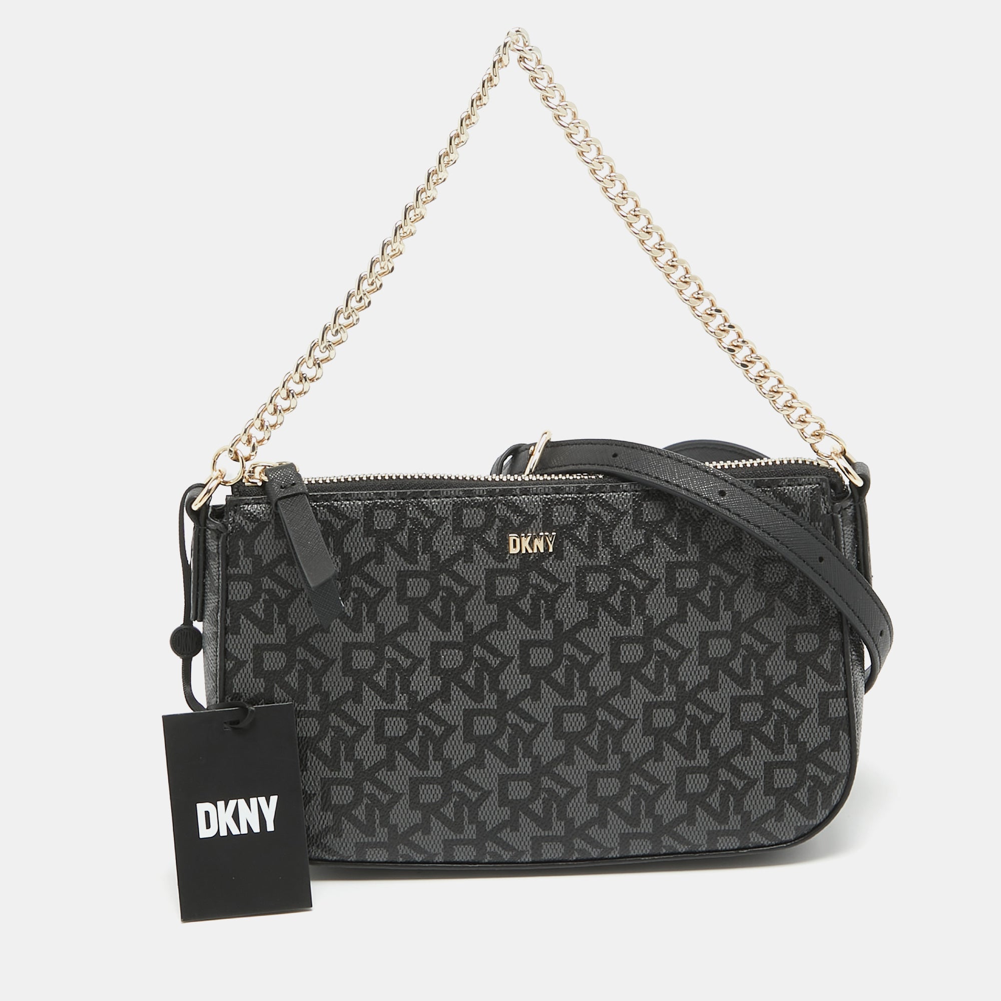 Black Signature Coated Canvas And Leather Bryant Park Crossbody Bag