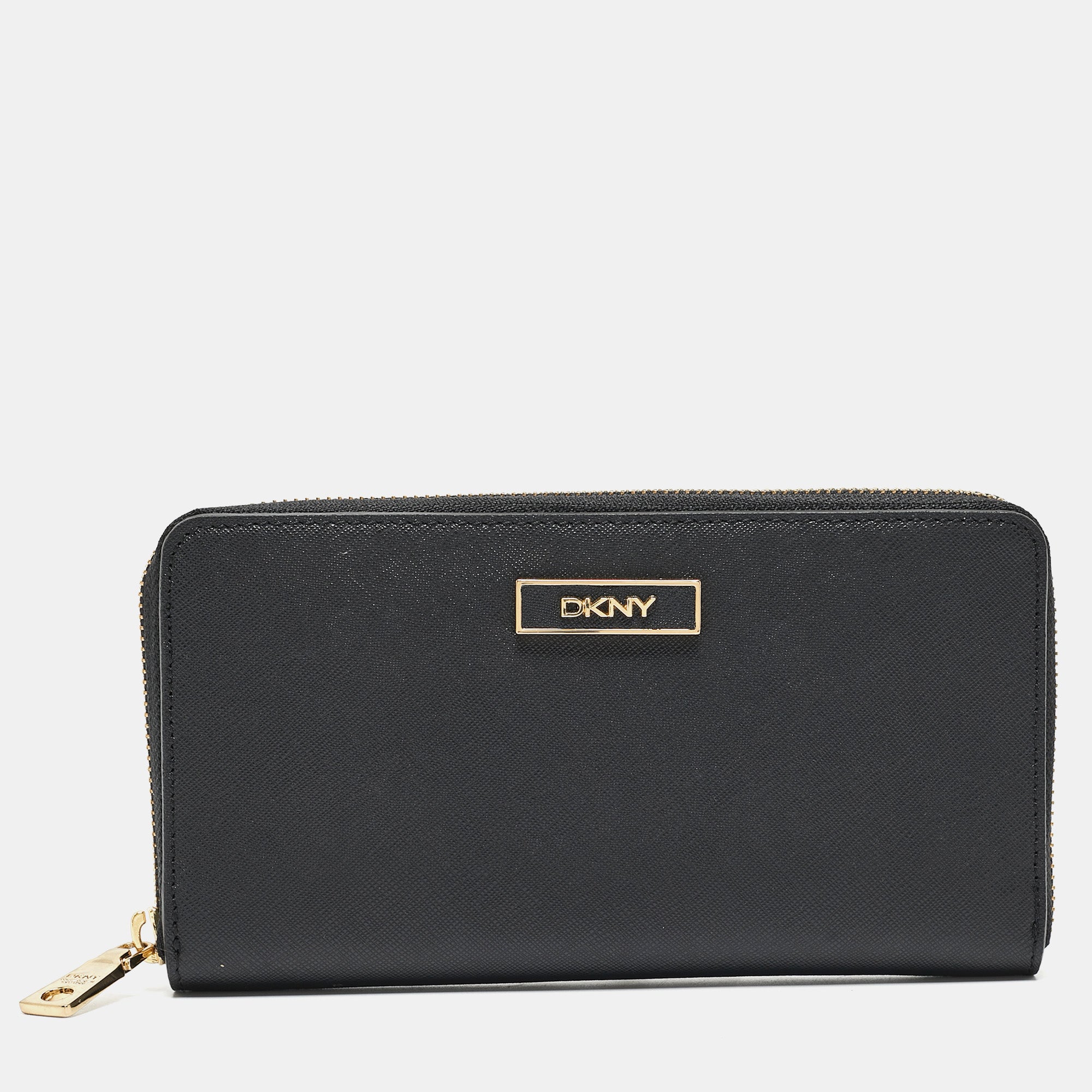 Black Leather Bryant Park Zip Around Continental Wallet