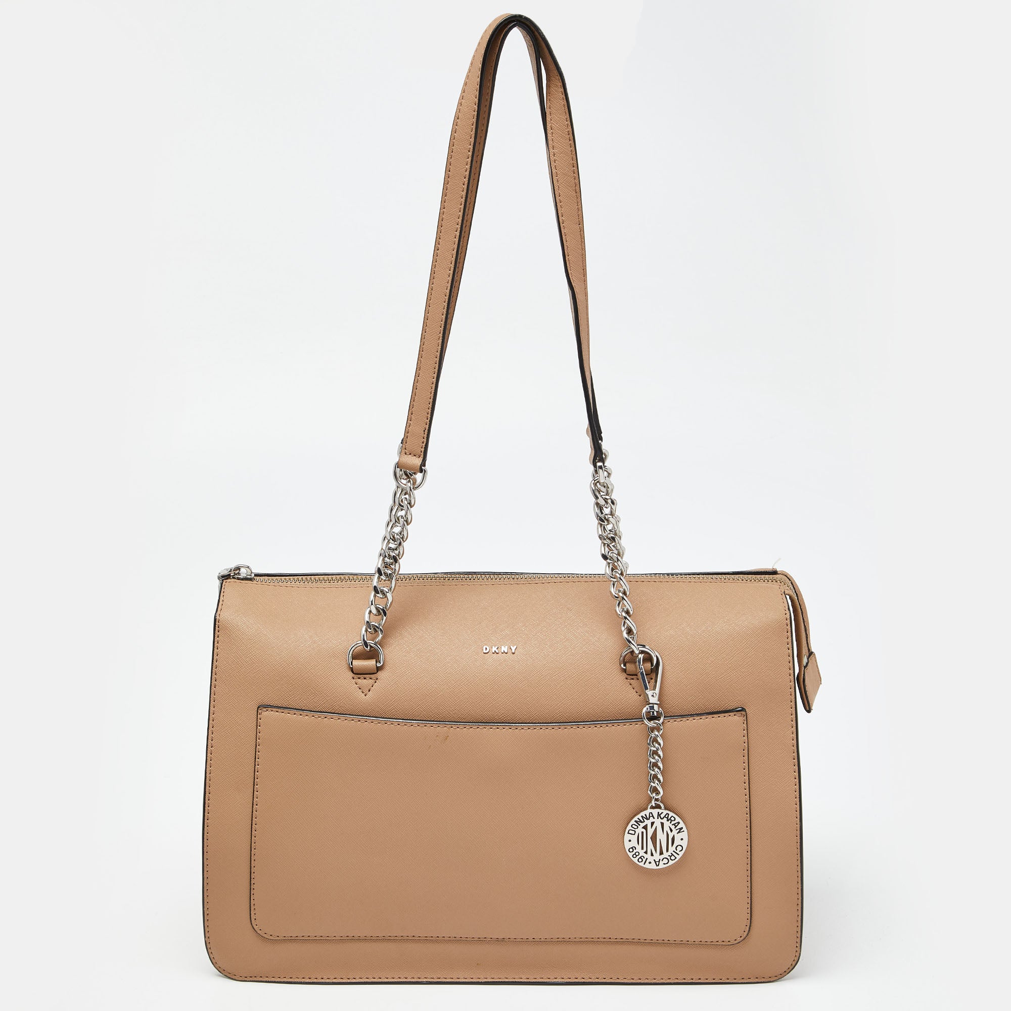 Leather Large Bryant Chain Zip Tote