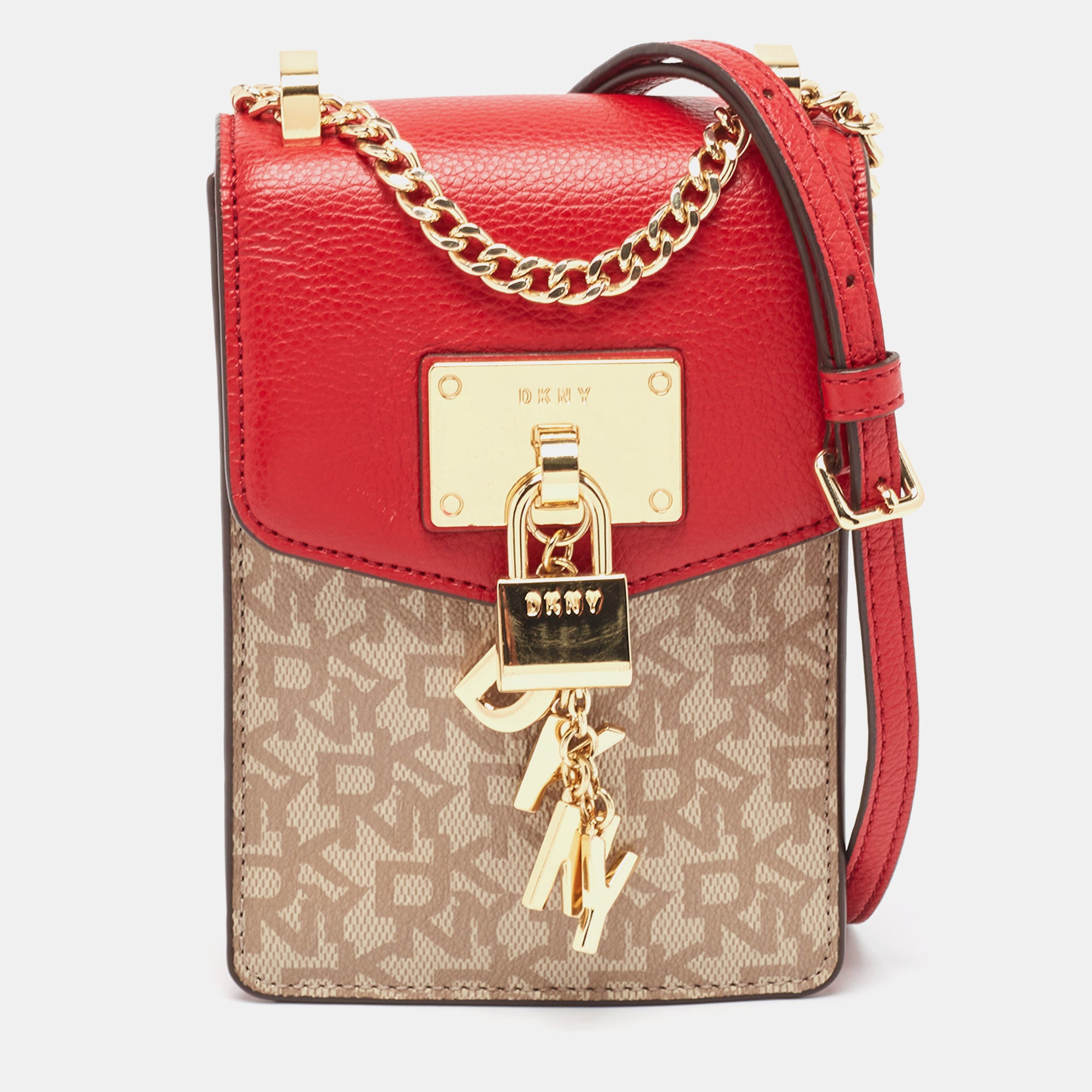 Monogram Coated Canvas And Leather Elissa North South Crossbody Bag