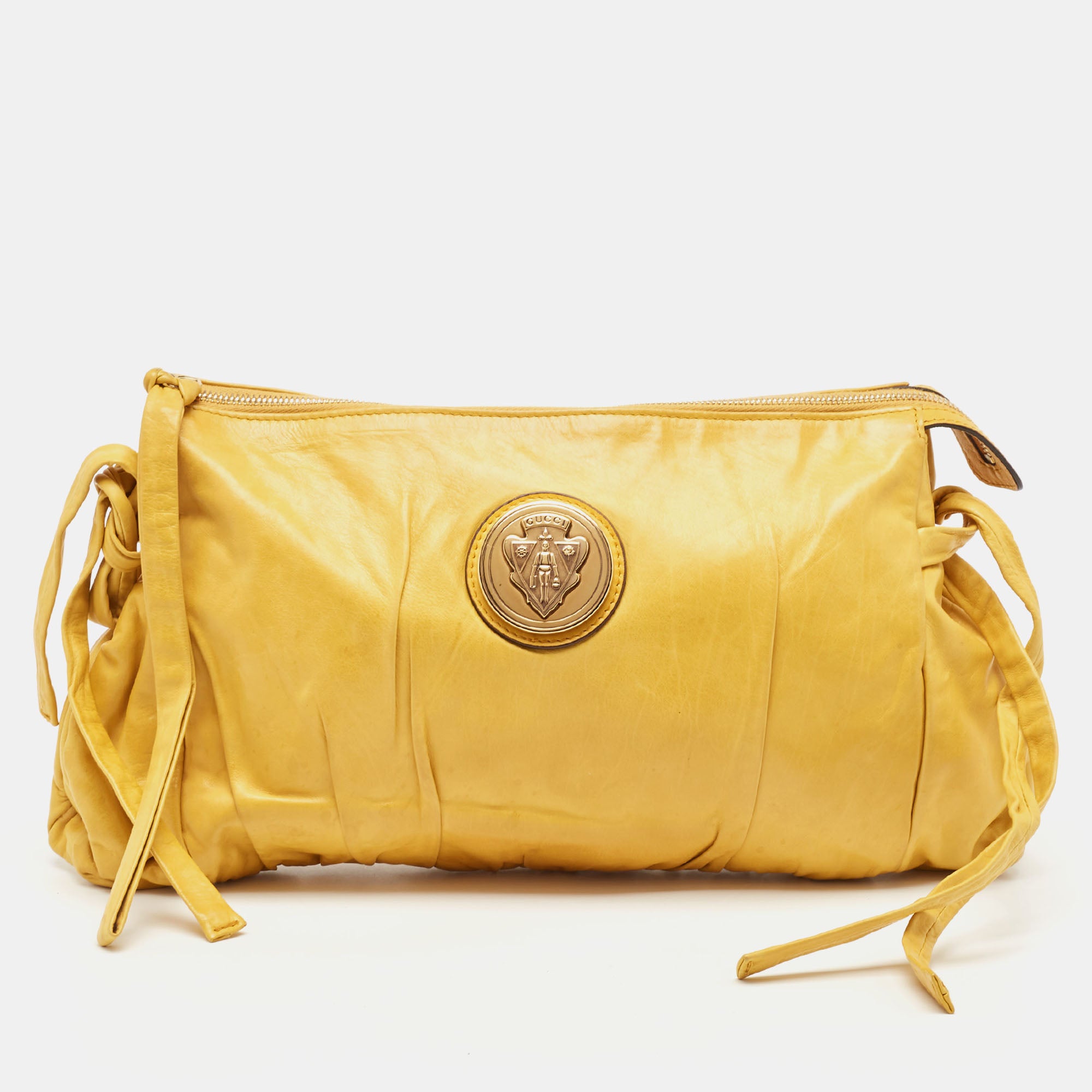Yellow Leather Hysteria Clutch