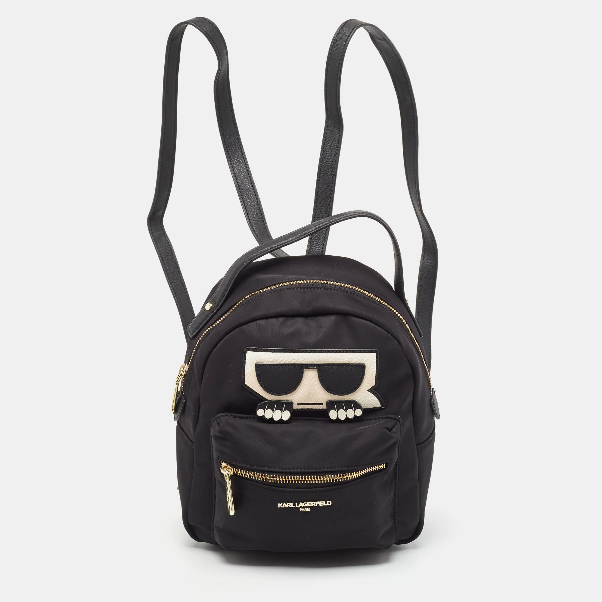 Black Nylon And Leather Amour Backpack