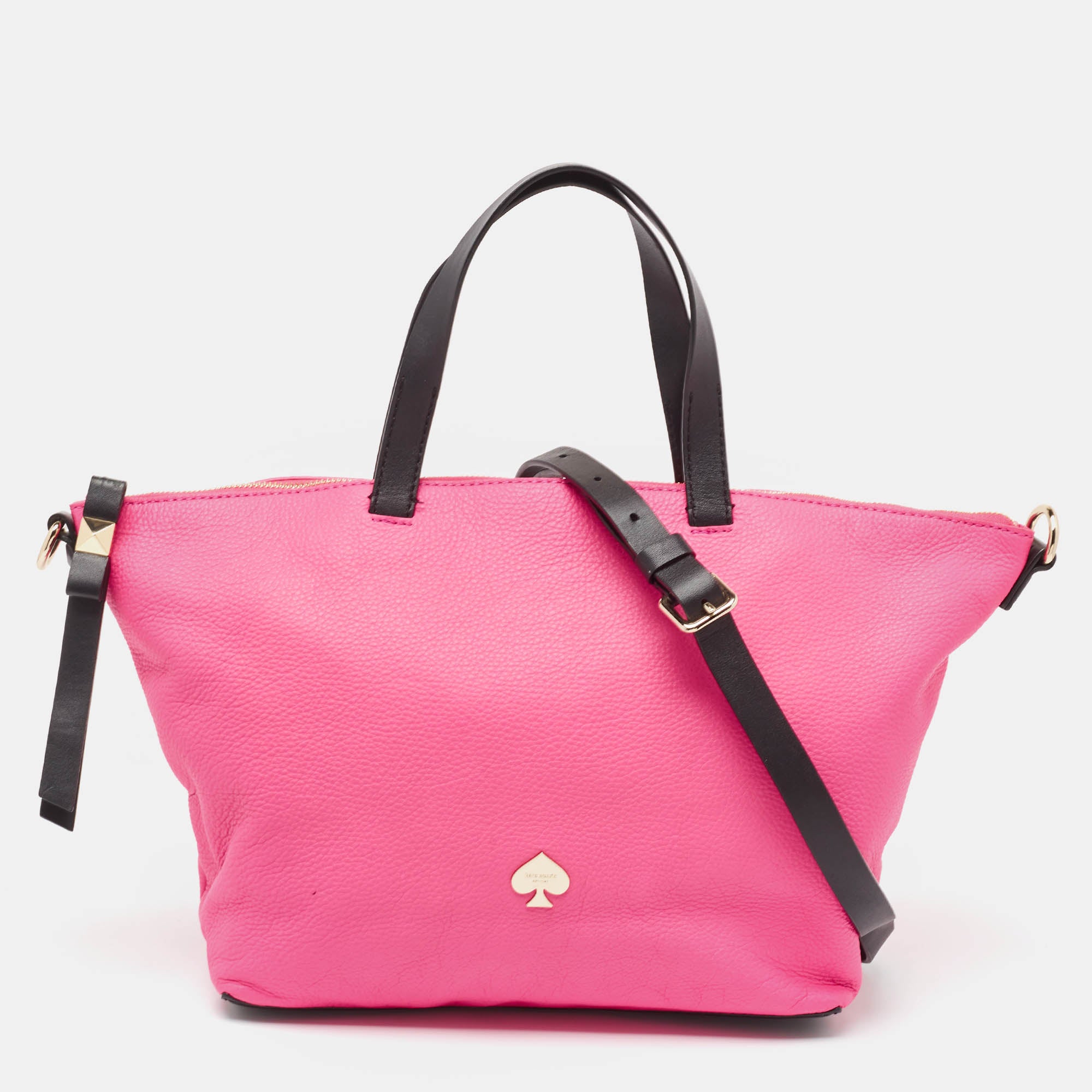 Black/Pink Leather Leroy Street Linsley Tote
