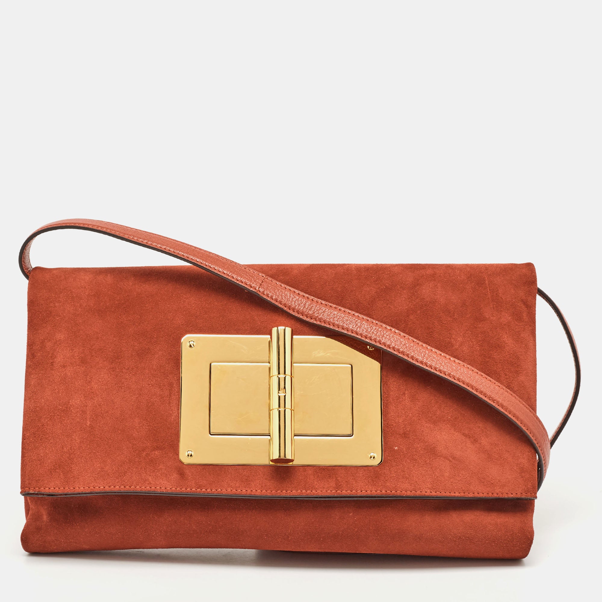 Brick Brown Suede Natalia Convertible Clutch