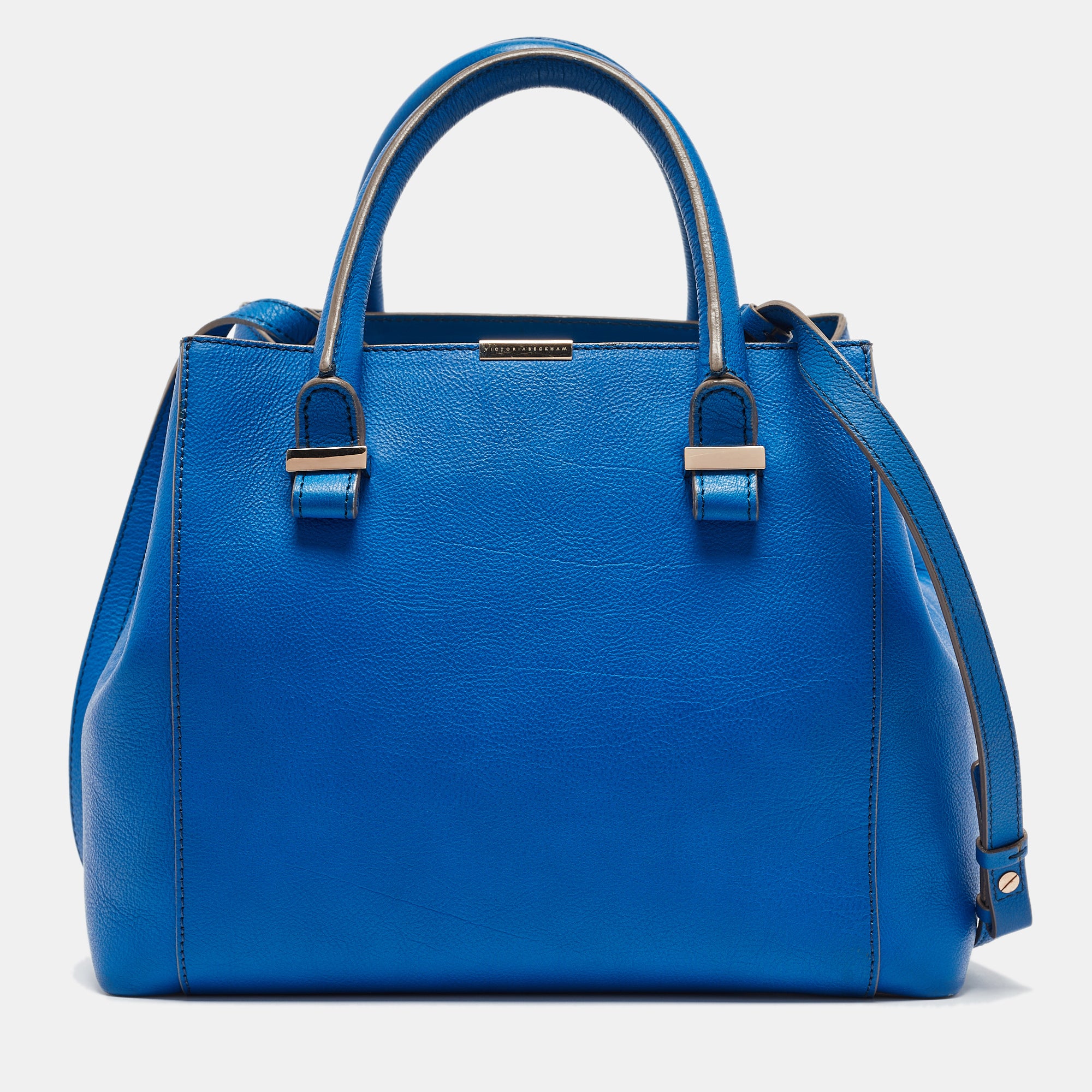 Blue Leather Quincy Tote