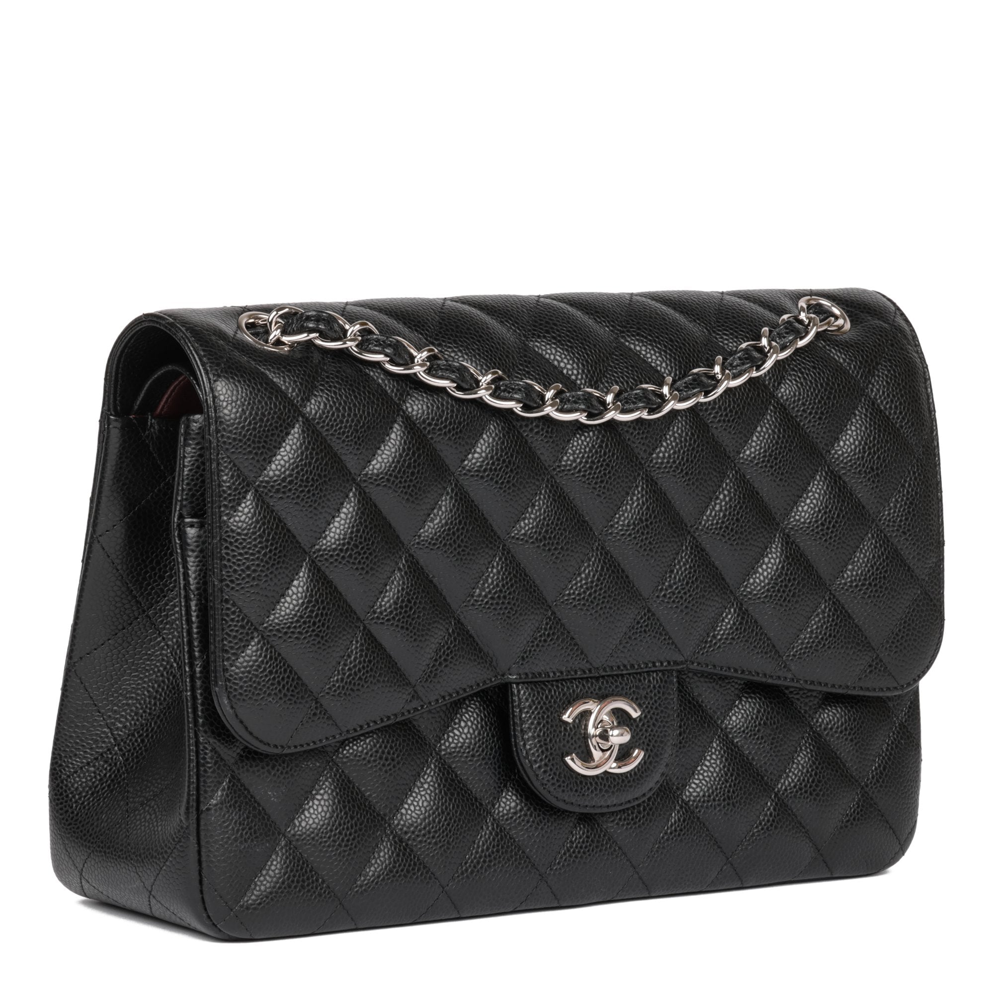 Chanel Beige Caviar Classic Jumbo Double Flap Bag at the best price