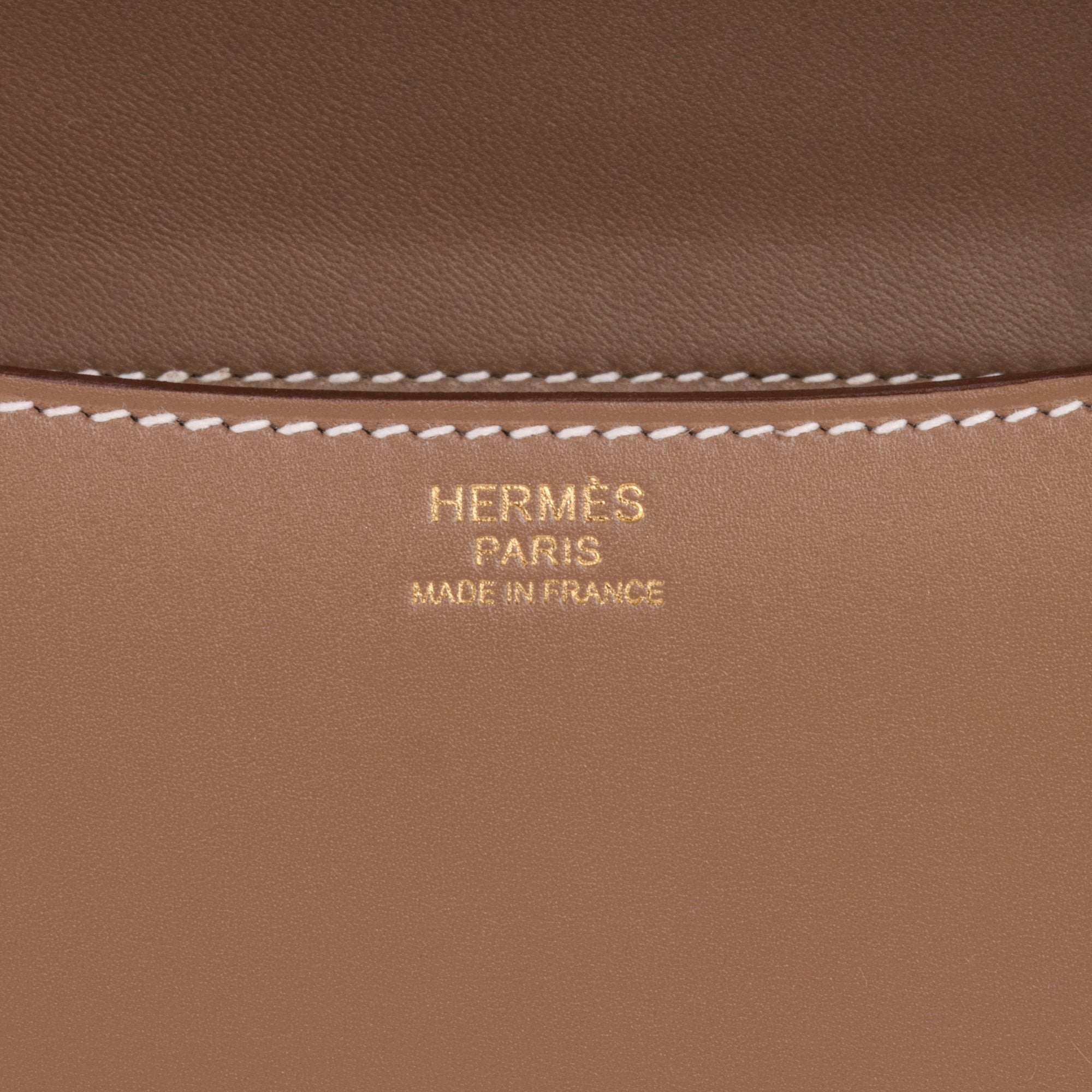 Hermes Etoupe Tadelakt Leather Constance 24 Shoulder Bag