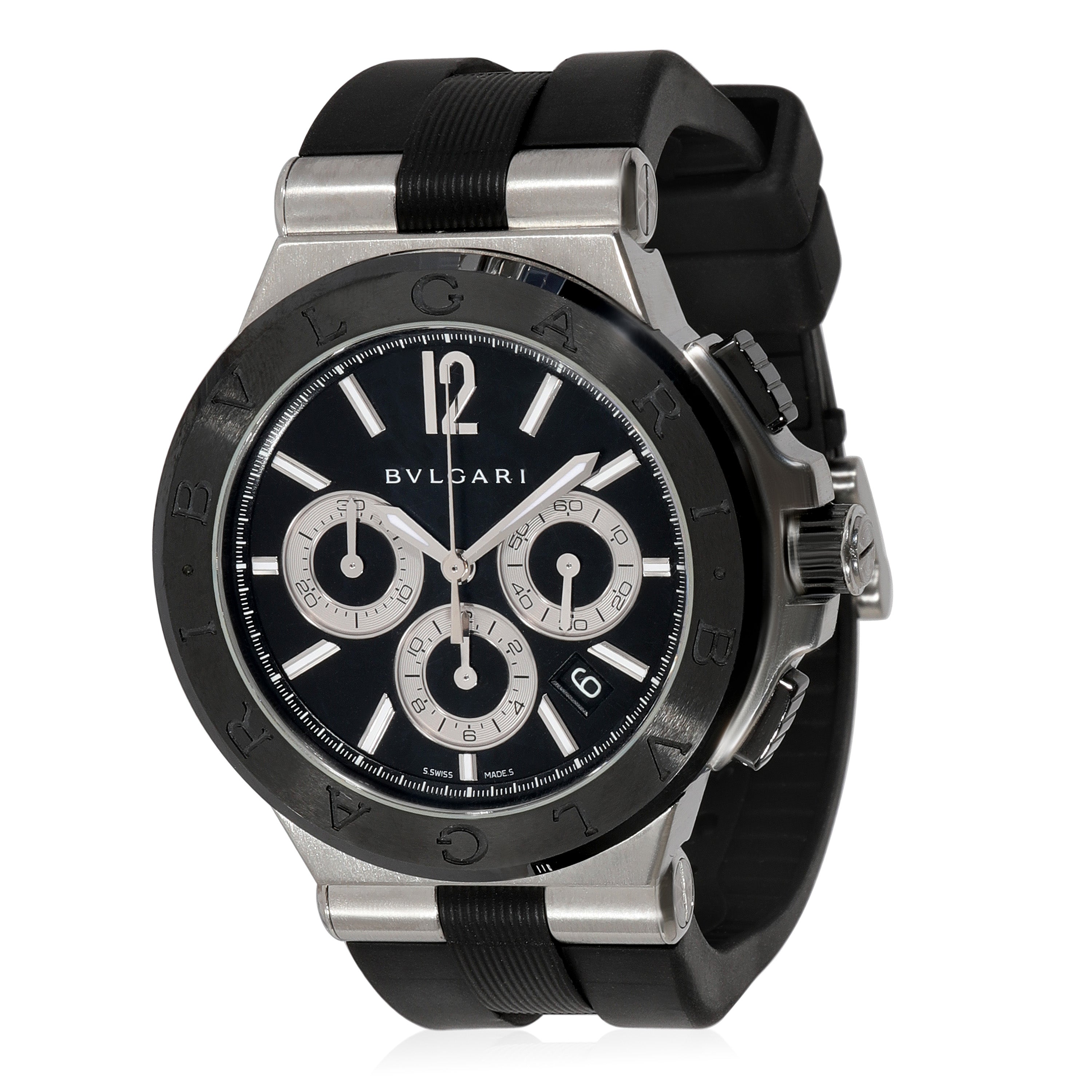 BVLGARI Diagono DG42SCCH Men's Watch in Stainless Steel/Ceramic Product Image