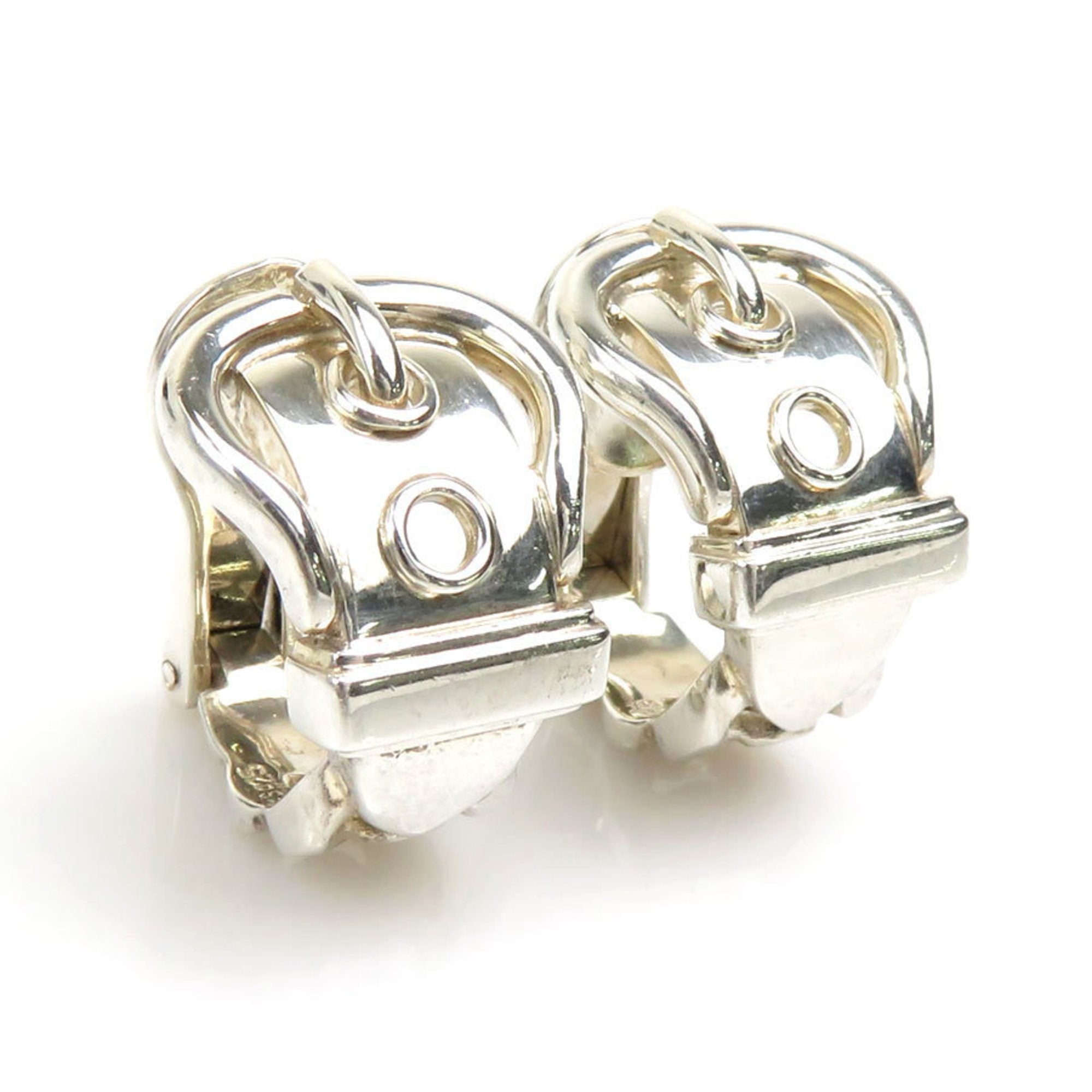 image of HERMES Earrings Bookle Serie Silver 925 Women's