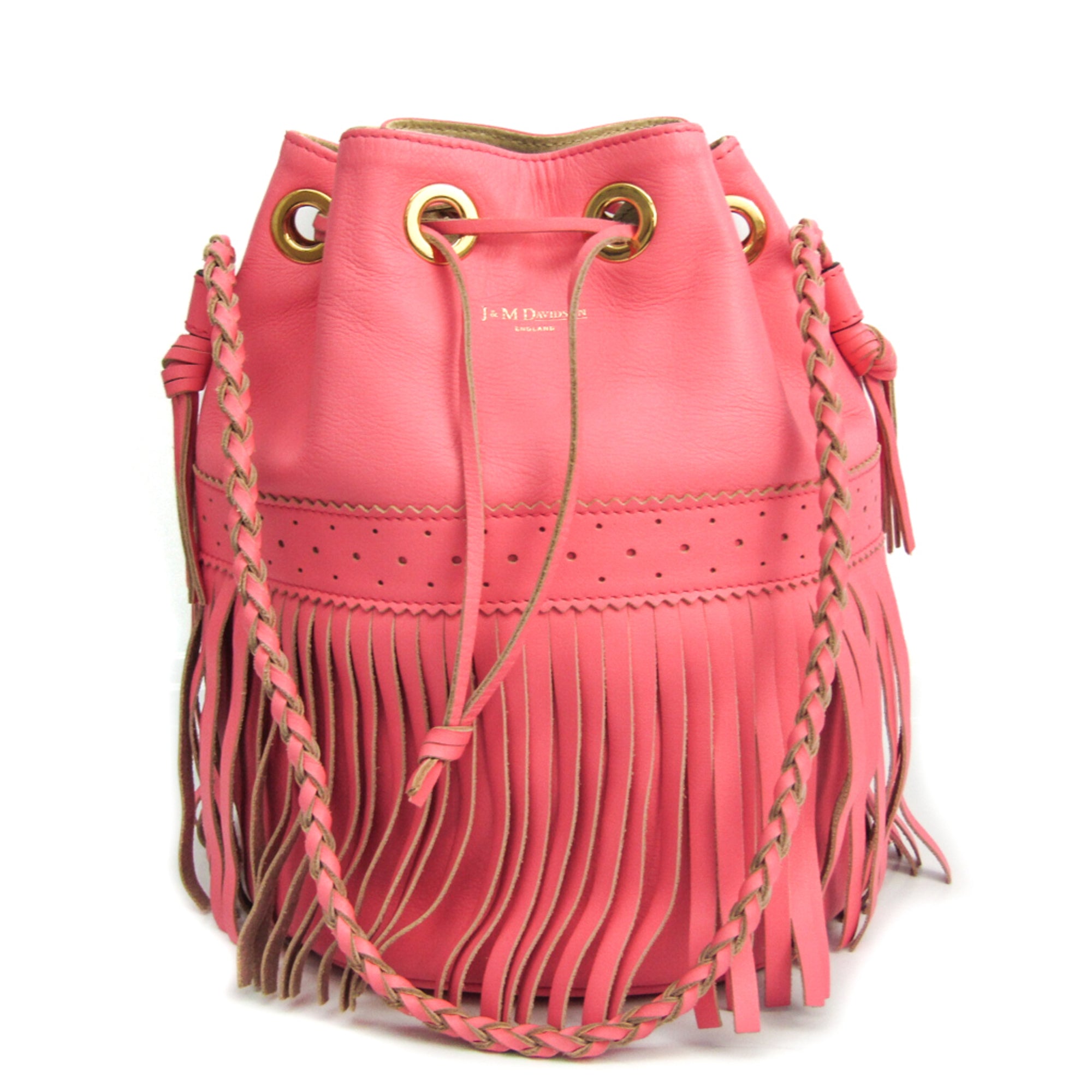 j&m davidson carnival l women's leather shoulder bag pink