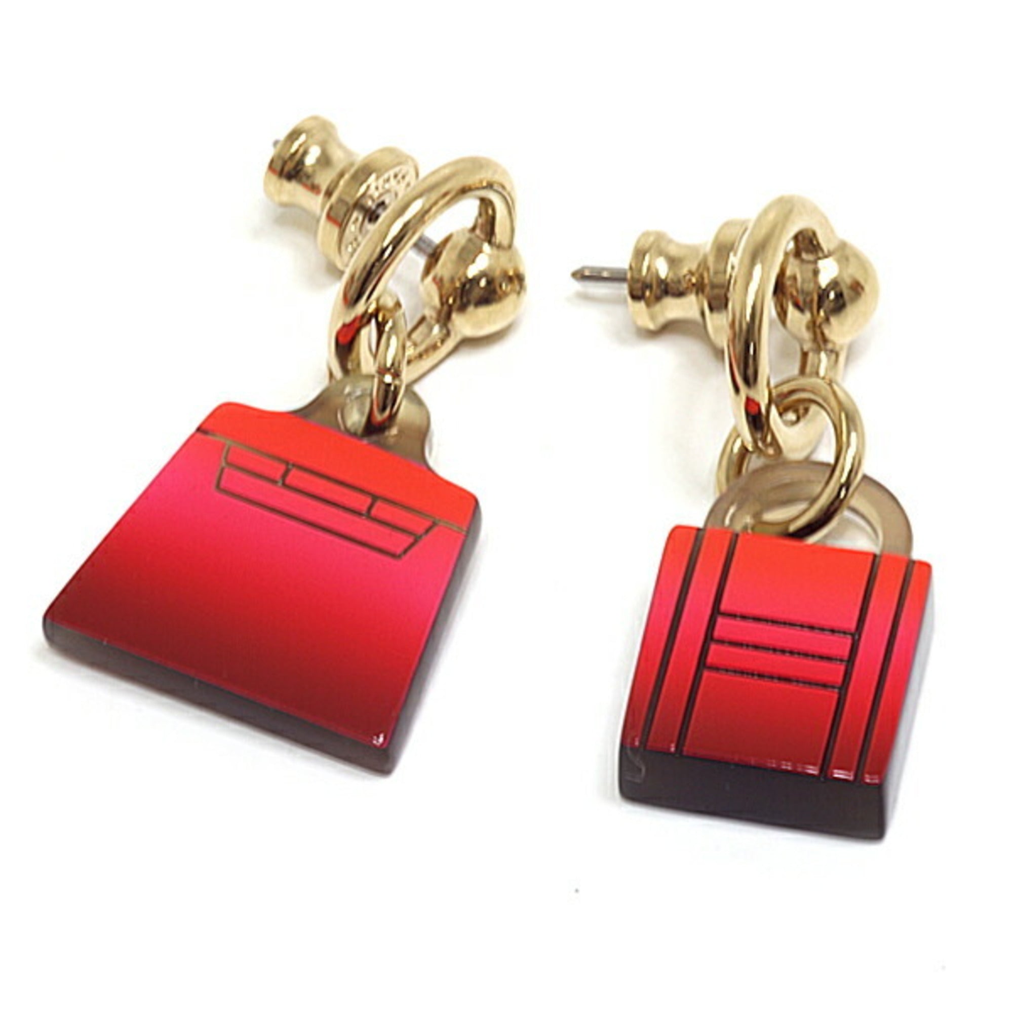 image of HERMES Amulet Fusion Marokinier Earrings Acidur Red Pink Orange