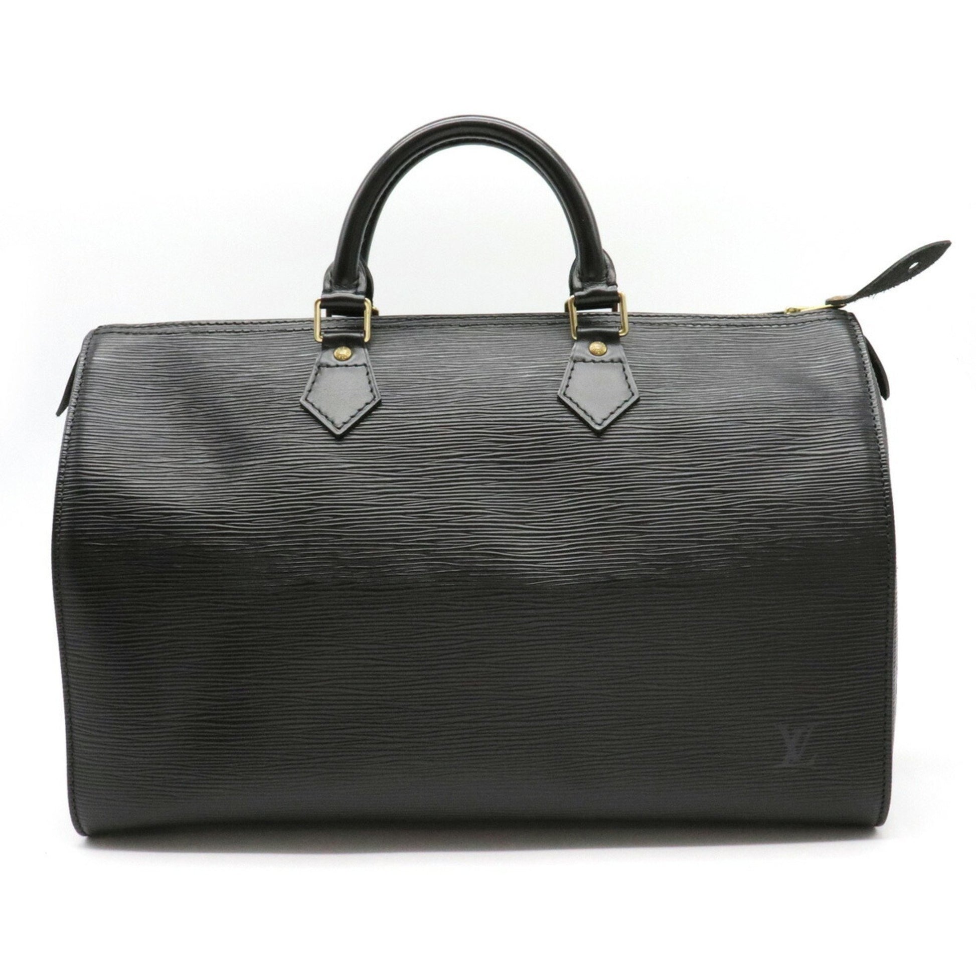 Vuitton Epi Speedy 35 Handbag Boston Bag Leather Noir Black