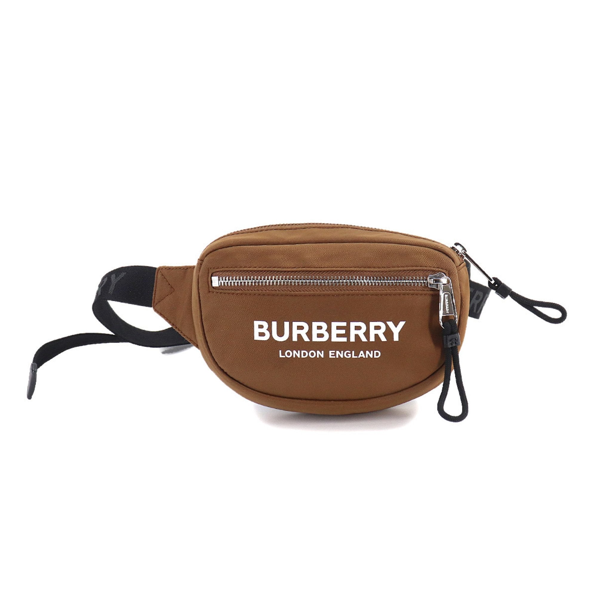 Burberry Canon crossbody bag waist pouch nylon brown silver metal fitt