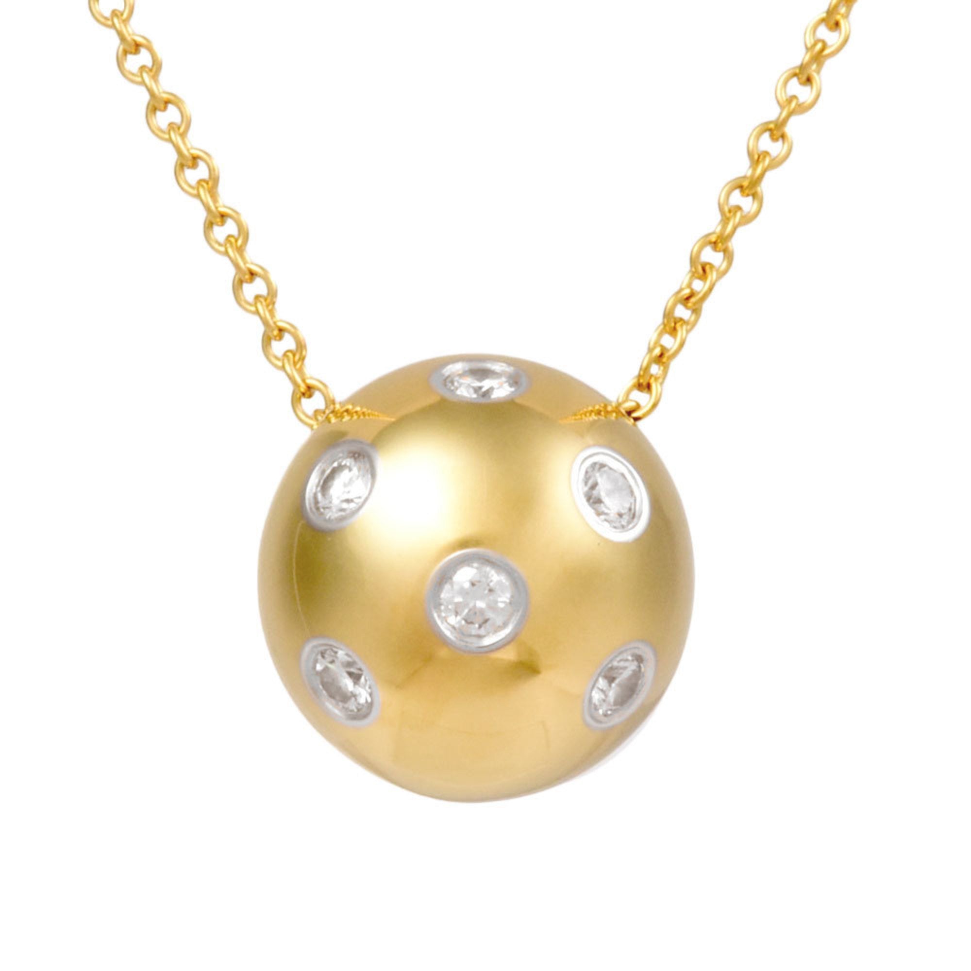 image of TIFFANY&Co Dots Ball Diamond Pendant K18YG/Pt950 Necklace