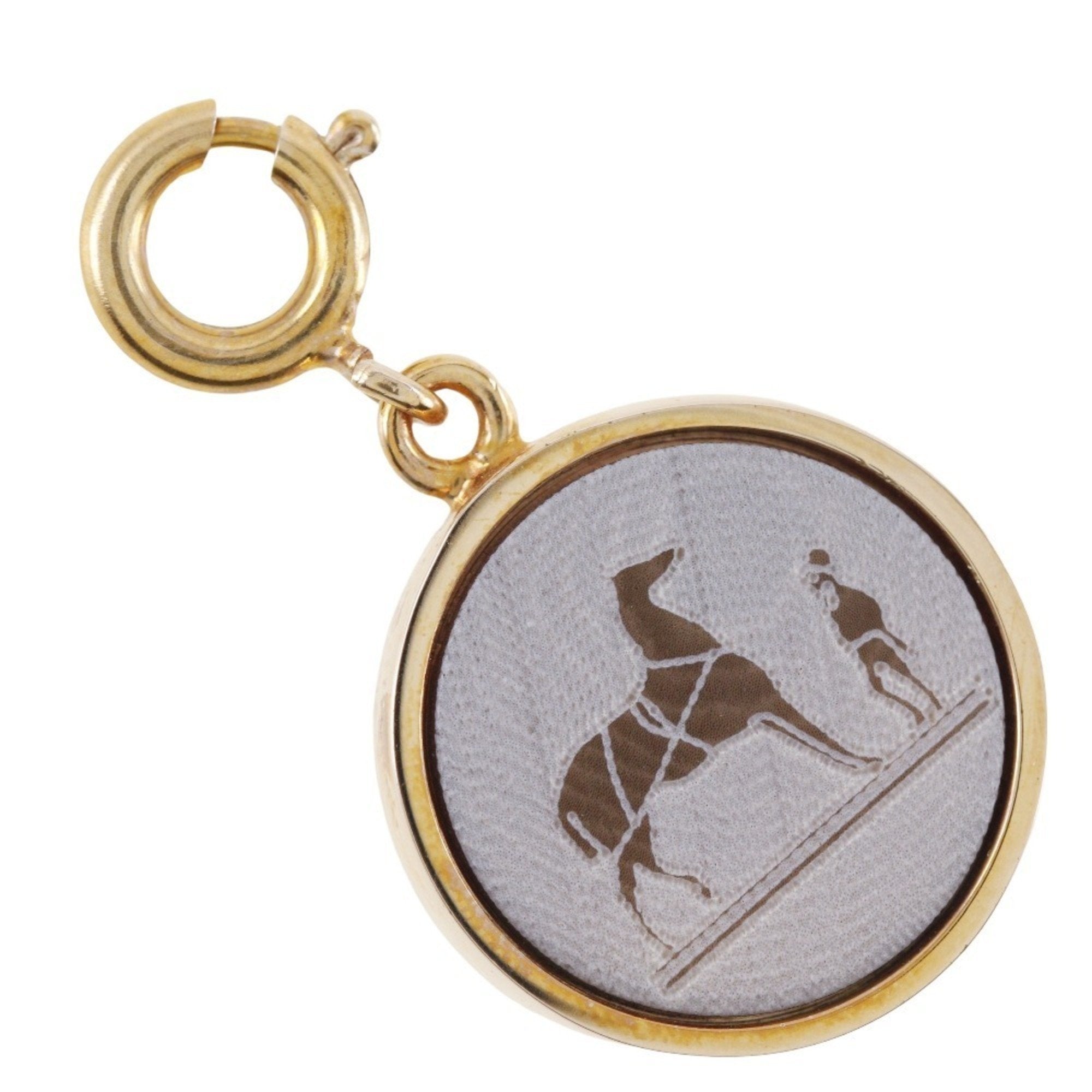 Image of HERMES Corozo Pendant Top Charm Gold Plated x Shell Approx. 4.0g Unisex H220823051