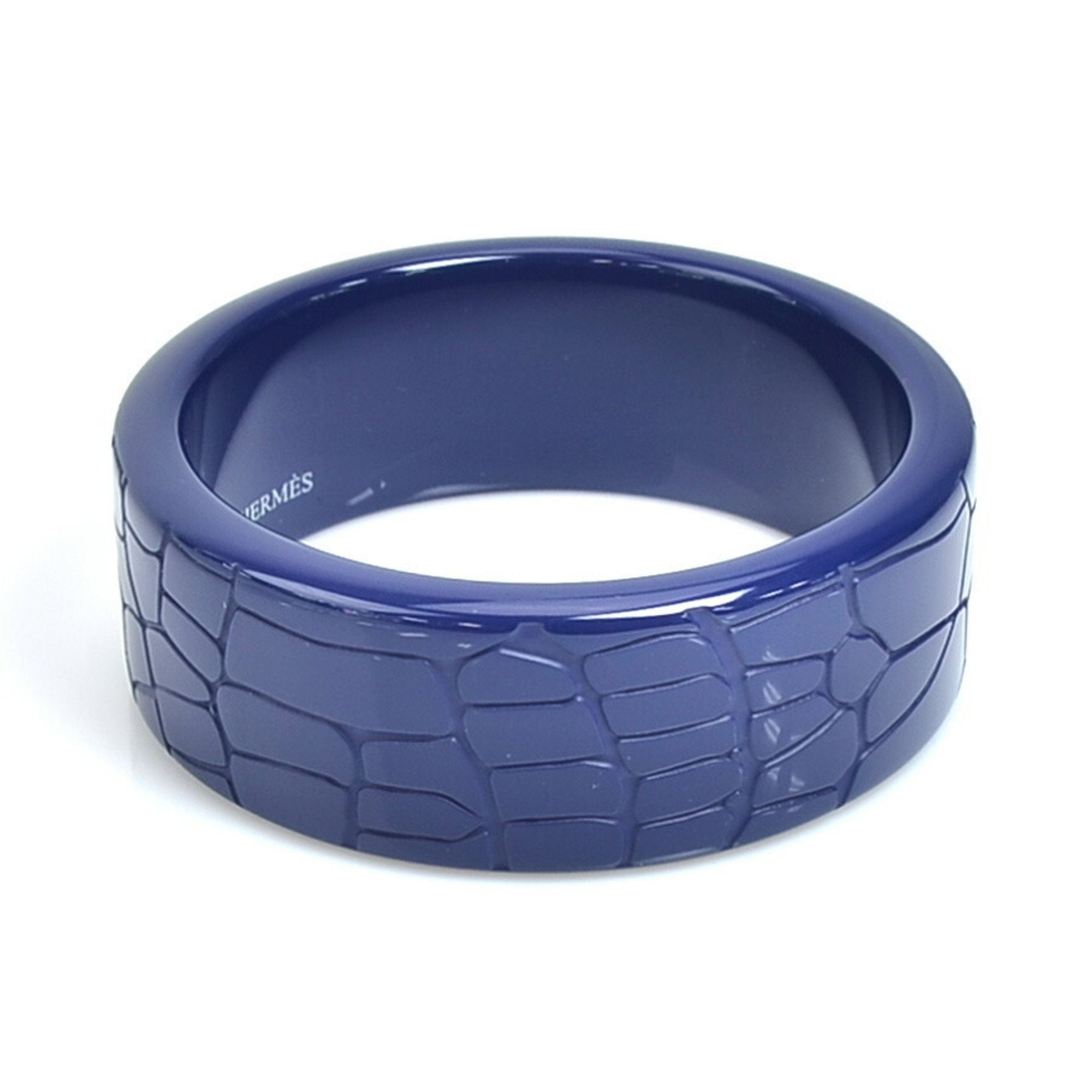 image of HERMES bangle bracelet lacquer wood dark blue unisex