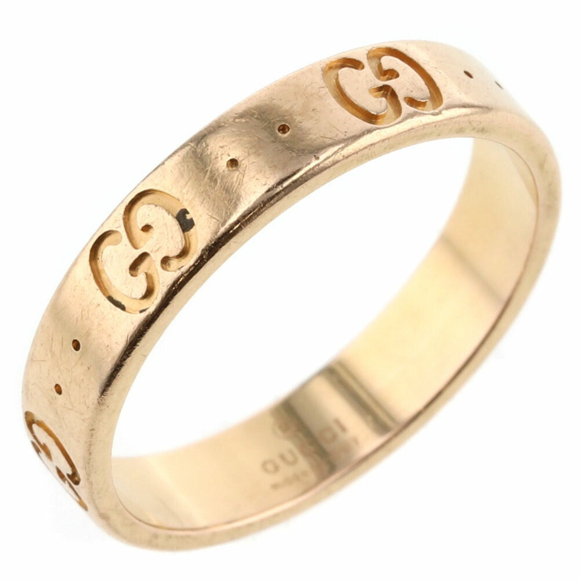 Gucci Ring Icon Width Approx. 4mm K18 Yellow Gold No. 16 Men's GUCCI K