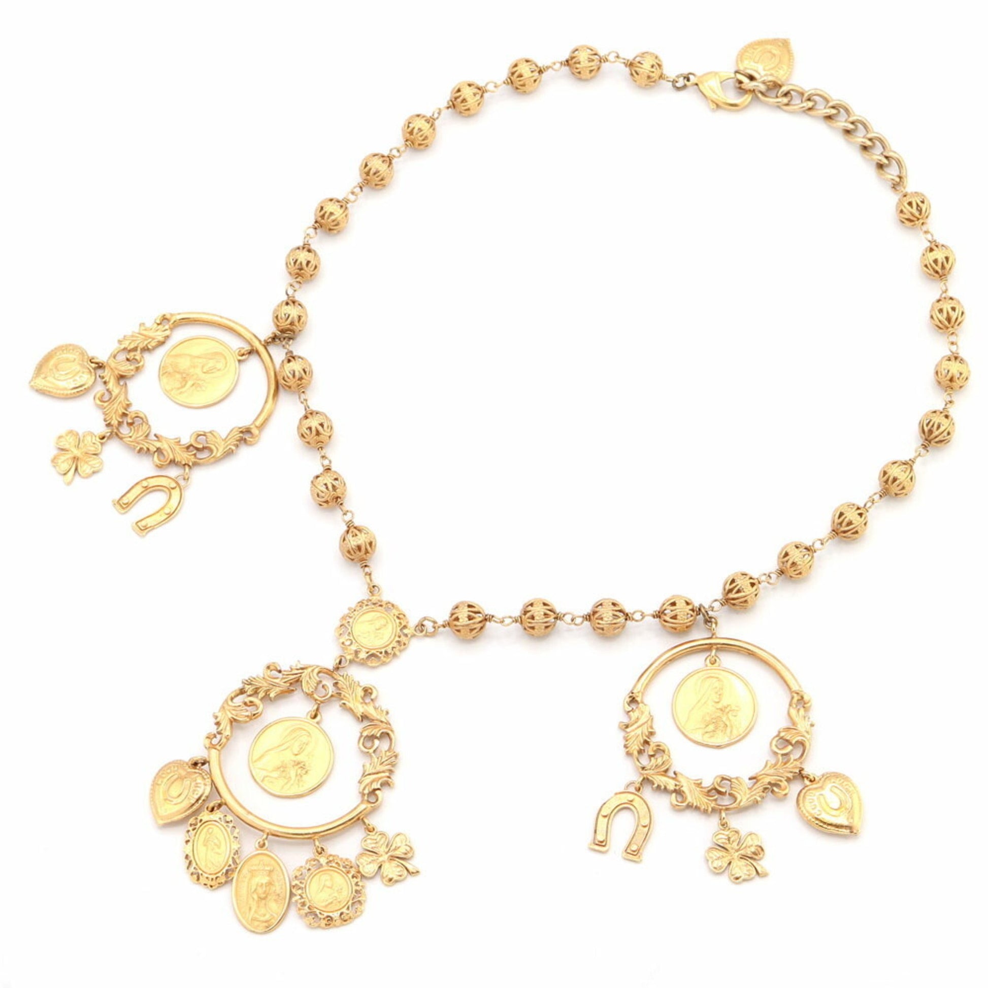 Valente Dolce & Gabbana Necklace Gold Metal Ladies Old Heart DOLCE GAB