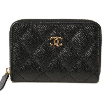 Chanel coin case / card CHANEL matelasse caviar skin A69271 black Bord