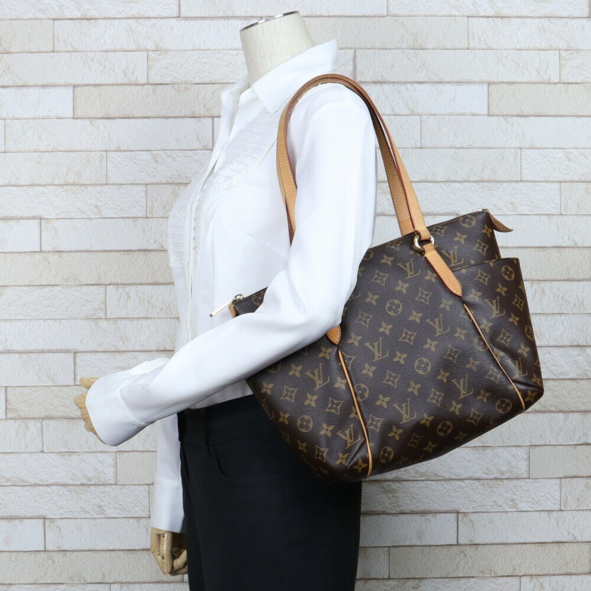 Louis Vuitton Totally PM Monogram Tote Bag Brown Ladies