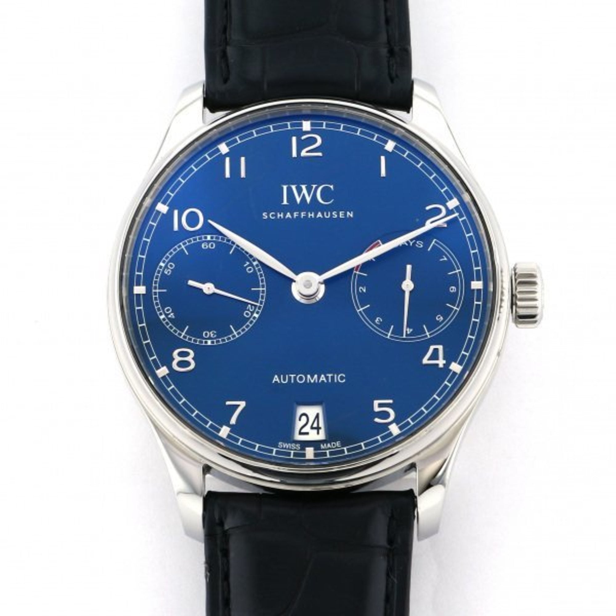 Image of IWC Portugieser Automatic 7 Days IW500710 Blue Dial Watch Men's