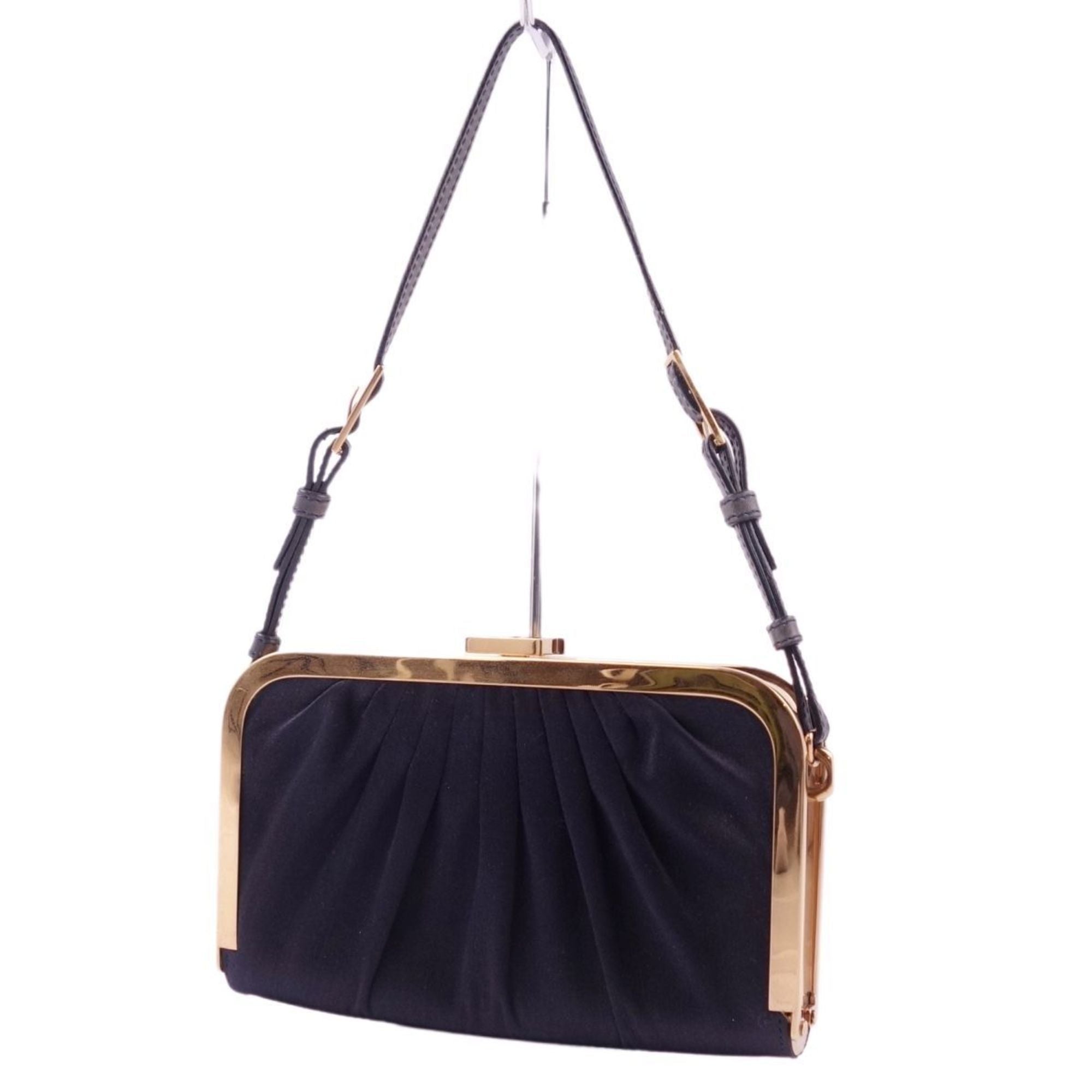 Bag Mini Shoulder Pouch Satin Ladies Black/